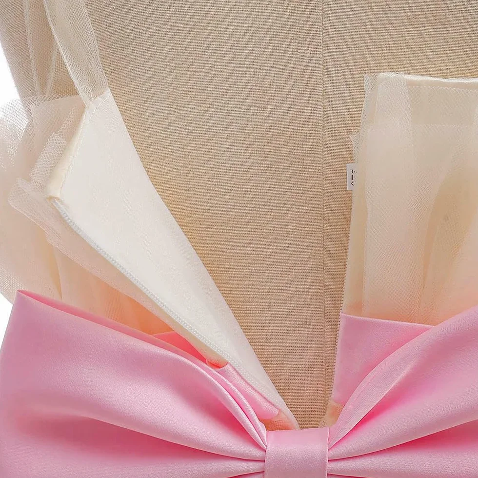 SYJYM Vestido de Fiesta con Volantes para niñas pequeñas, Elegante y Esponjoso, de Noche, de Princesa, para cumpleaños, para niñas, Boda, Disfraz Infantil