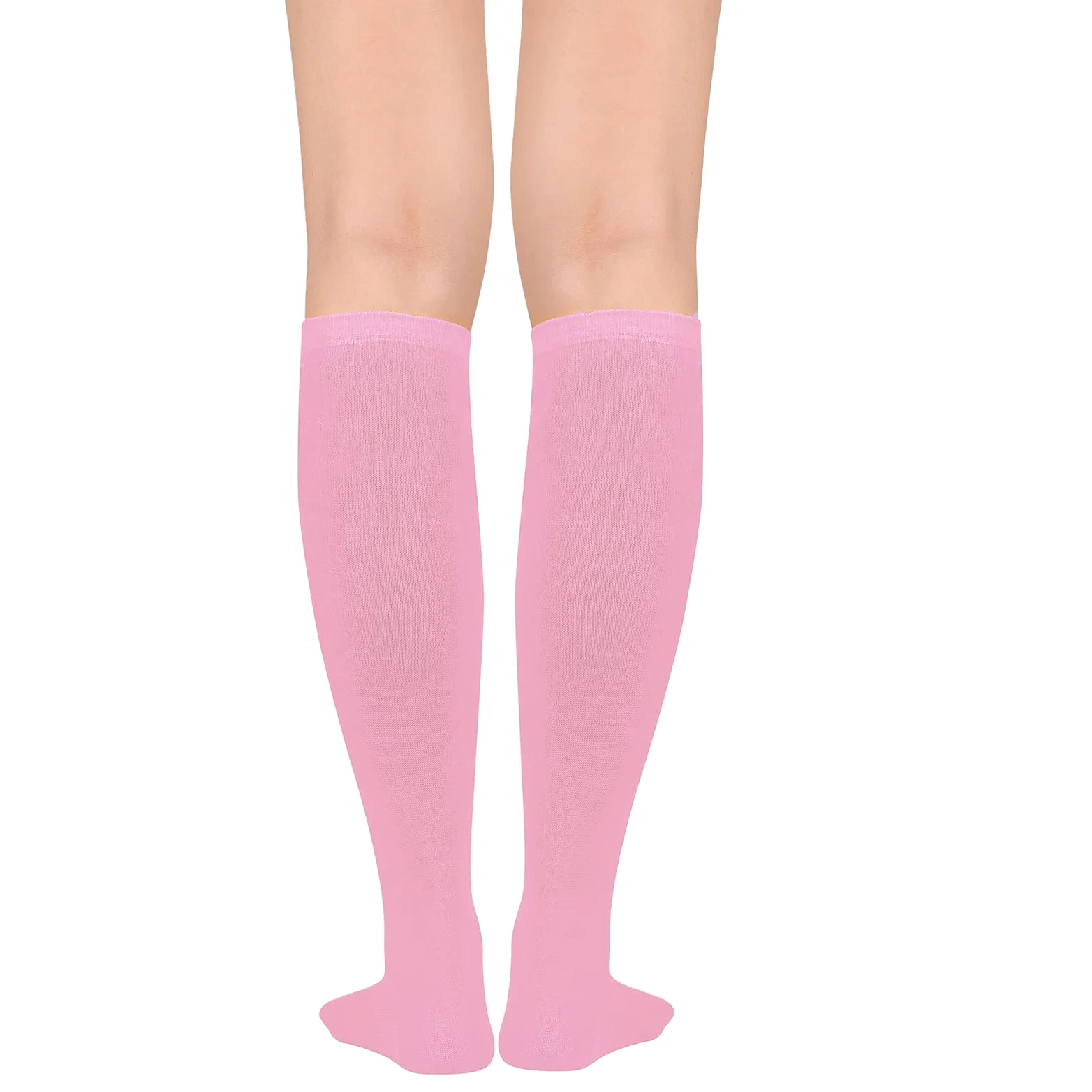 Calcetines altos hasta la rodilla para mujer, calcetines largos atléticos delgados de muslo alto, calcetines deportivos al aire libre, calcetines de tubo casuales, rosado (3 Pack Pink), Talla única