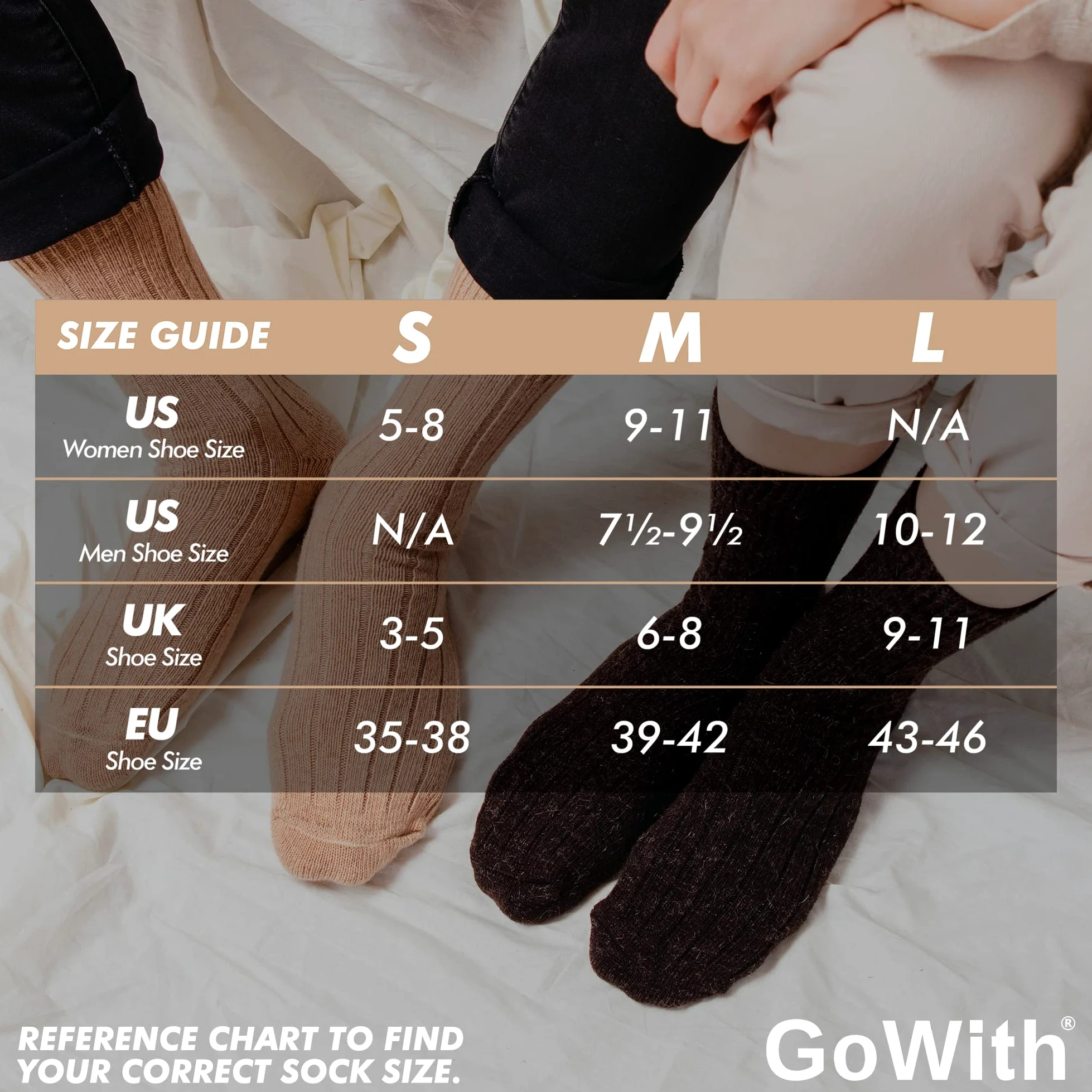 GoWith Calcetines de Alpaca de Lana (Pack de 2) Mujeres