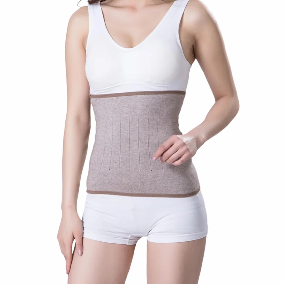 Banda lumbar de lana, faja para mujer, banda suave calentadora de invierno para riñones y espalda, elástica, en la cintura, faja para dolor de espalda