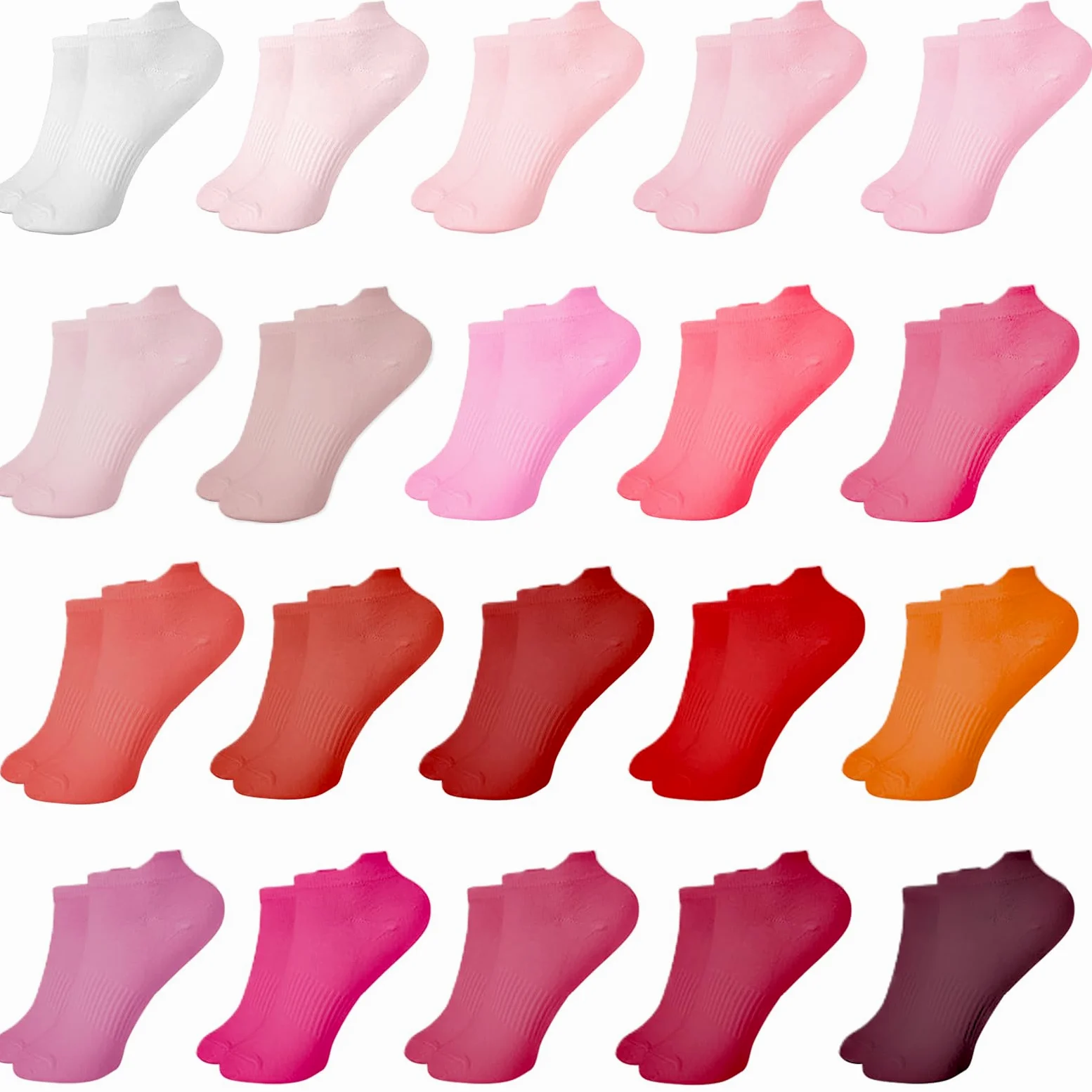 20 pares de calcetines de tobillo para mujer, calcetines de algodón invisibles para mujer, talla 9-11