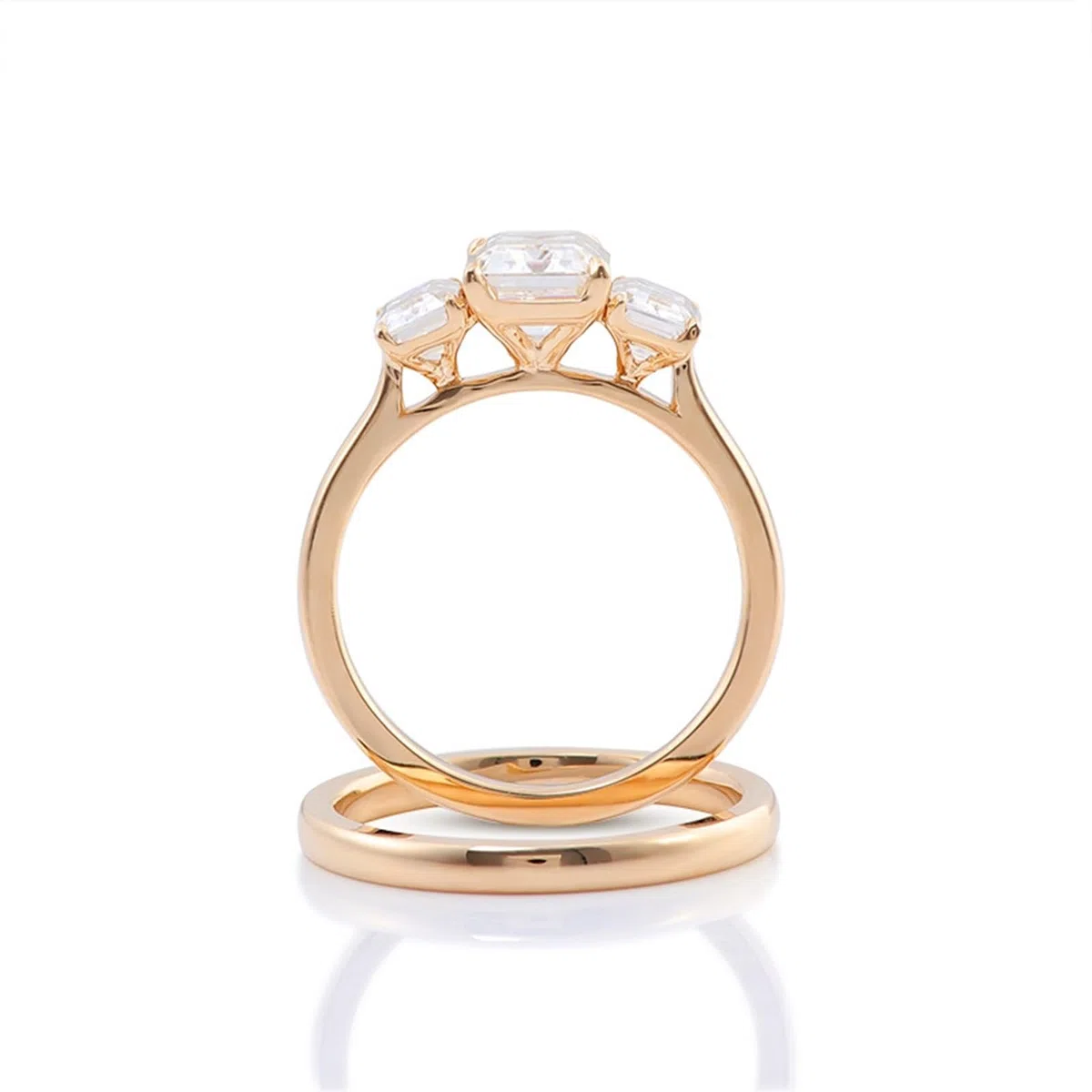 Wycian Anillo Moissanita Mujer Anillo De Compromiso Mujer Oro 9K Apilamiento con Moissanita Tamaño 18,5 Moda Para Hermana Día De San Valentín Joyas