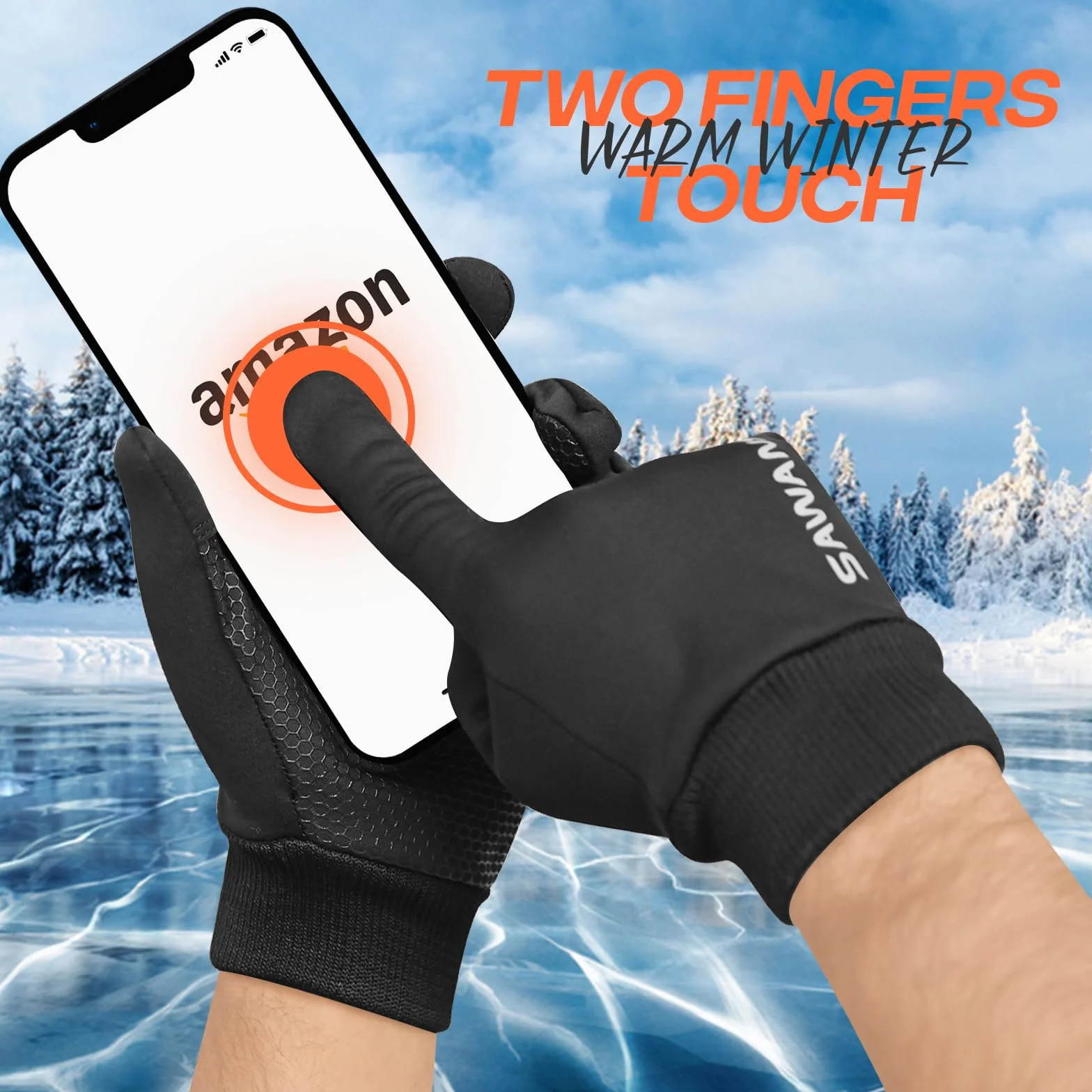 SAWANS Guantes de ciclismo de invierno para niños, para correr, con pantalla táctil, antideslizantes, térmicos, cálidos, para exteriores, ciclismo, fútbol, rugby, ciclismo de montaña, senderismo y