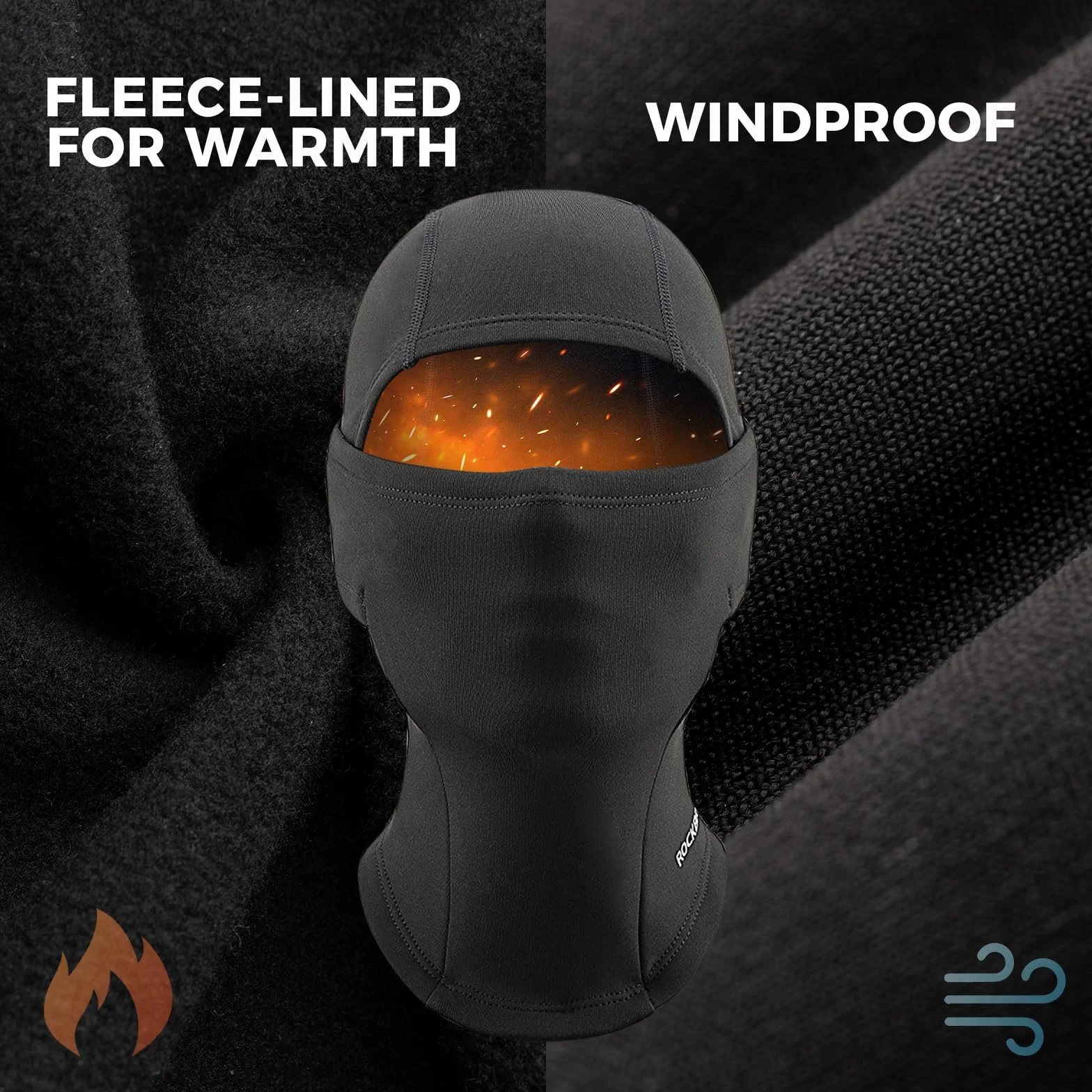 ROCKBROS Pasamontañas Térmico Niño Anti Viento Transpirable para Bicicleta Snowboard Esquí Running