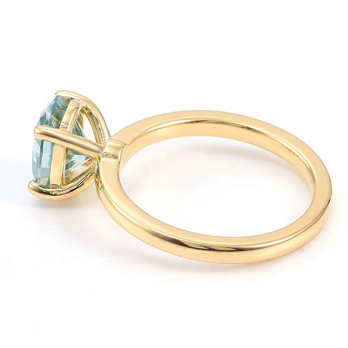 Anillo de banda para mujer, oro amarillo 375/585/750, 9 K/14 K/18 K, oro auténtico, anillo de compromiso, anillos de boda, solitario con grabado, alianzas con moissanite 2 ct para mujeres