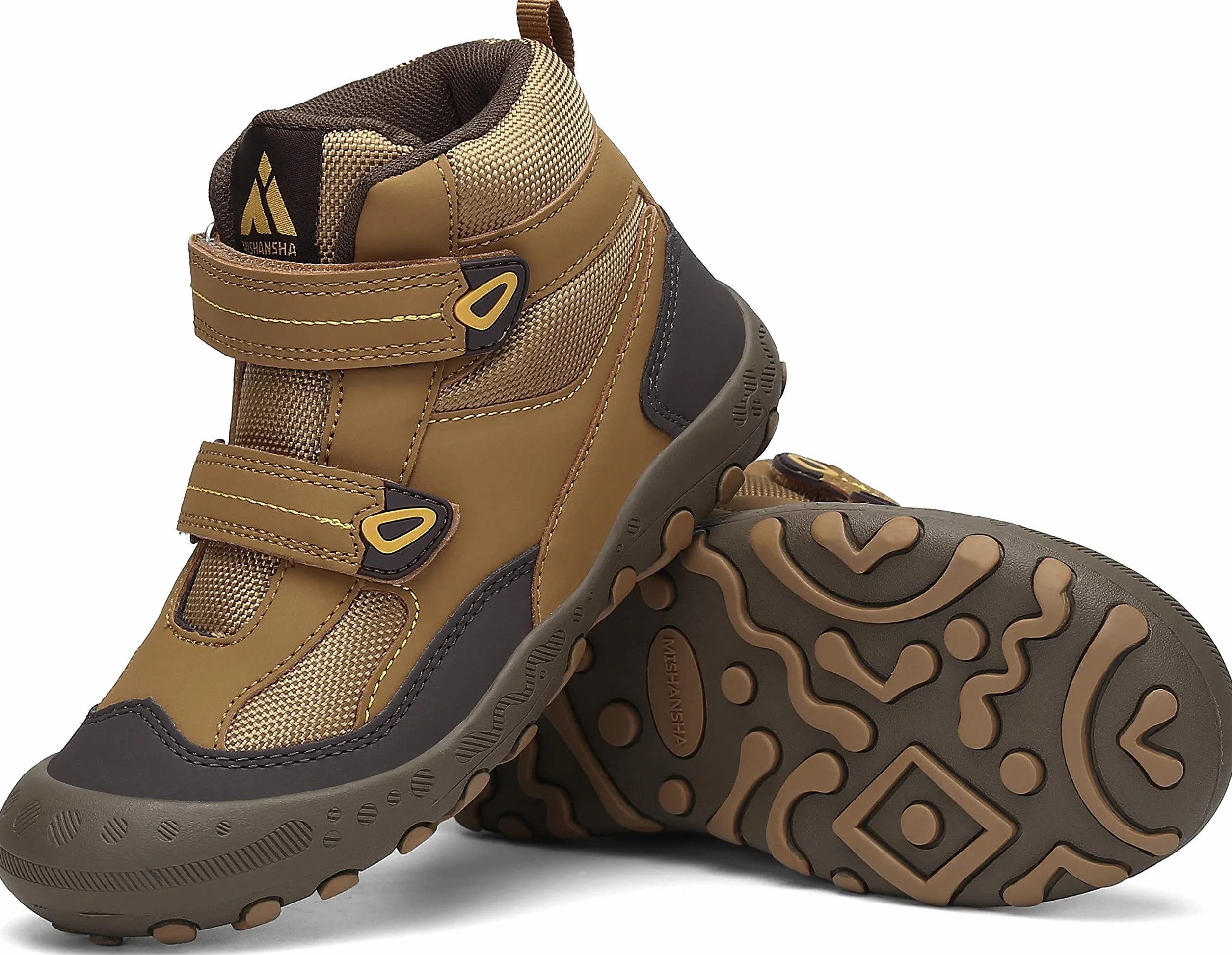 Mishansha Botas de Senderismo Niño Niña Zapatos de Trekking Antideslizante Ligero Zapatillas de Montaña Cómodos Exterior, 028 Marrón, 27 EU