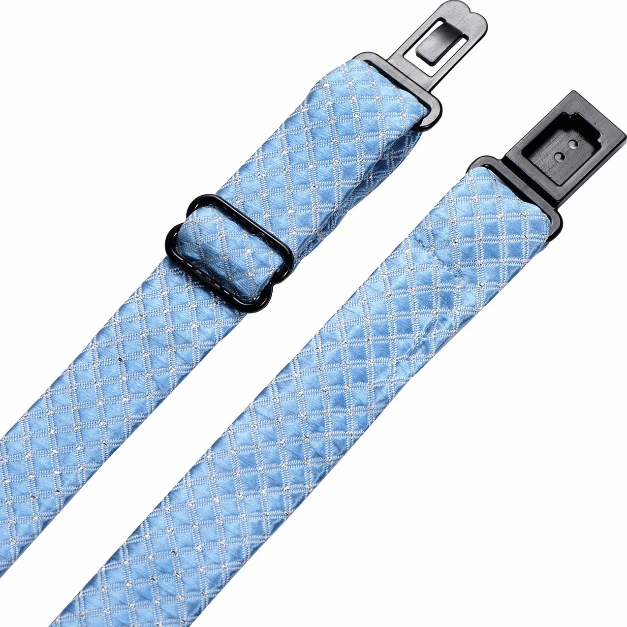 DonDon pajarita noble para niños ajustable 9x4,5 cm azul brillada con argénteo puntos