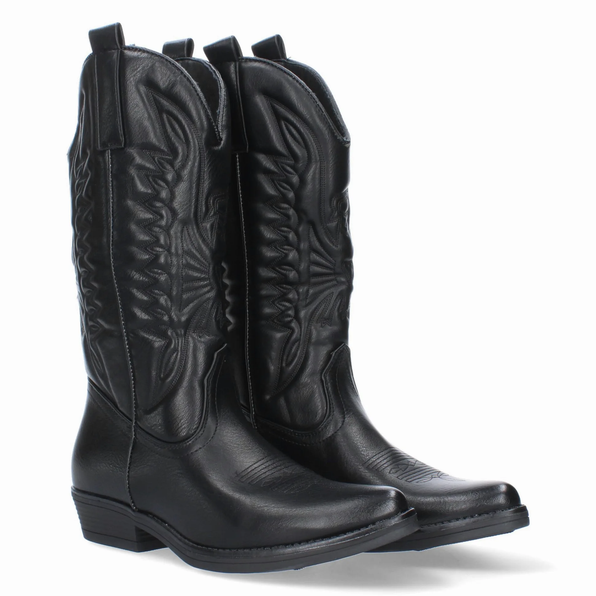 shoes&blues.es Bota de Tacon para Mujer, Comodos, con Bordado, Estilo Cowboy