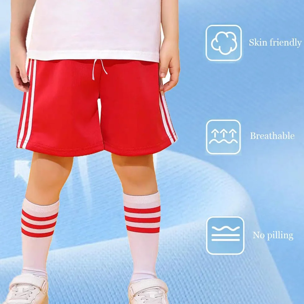 FedMois Pantalones Cortos con Cintura Elástica de Algodón para Niño (Pack de 3)