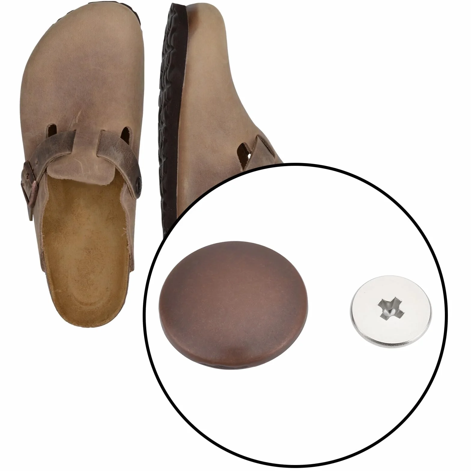 12 Remaches de 12,5 Mm Compatible con Birkenstock Compatible con Boston Zuecos para Plantillas de Gamuza Y Cuero.