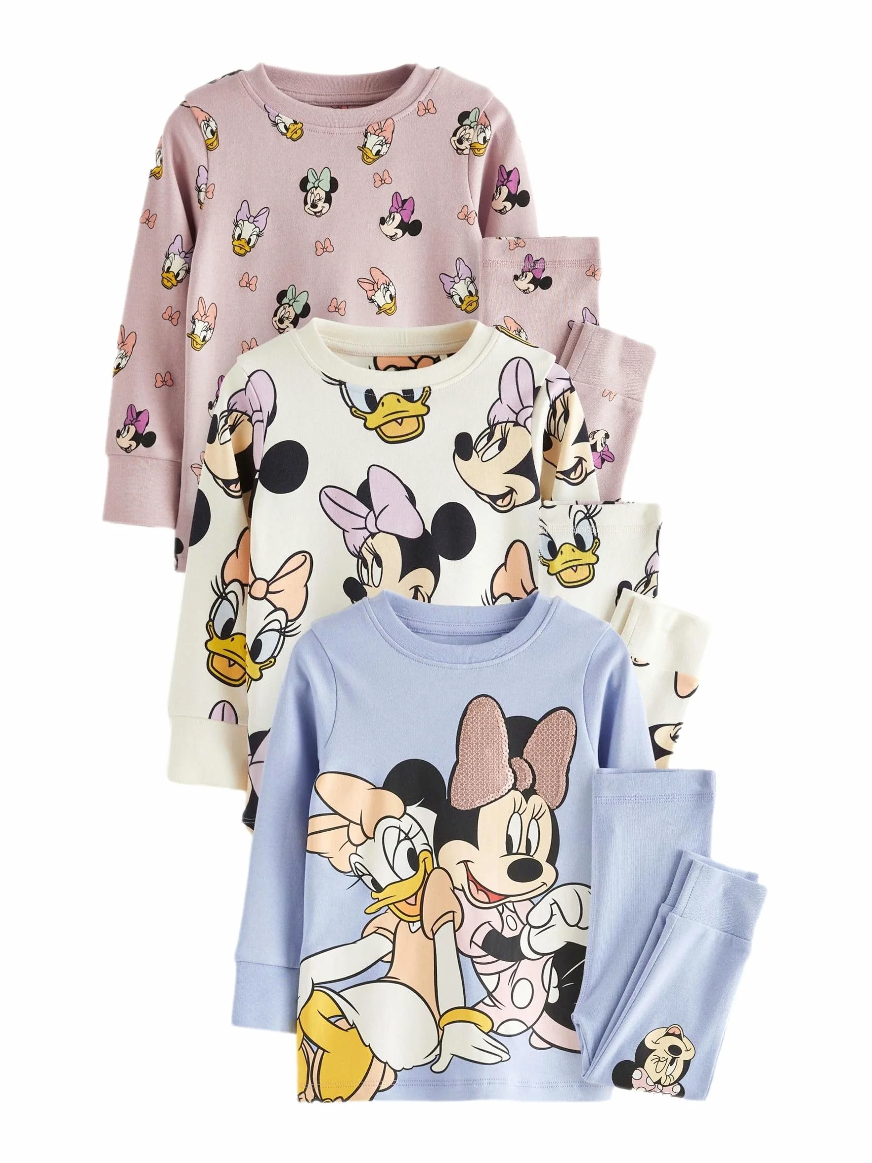 NEXT Niñas Pack de 3 Pijamas abrigados con Licencia de Minnie Mouse