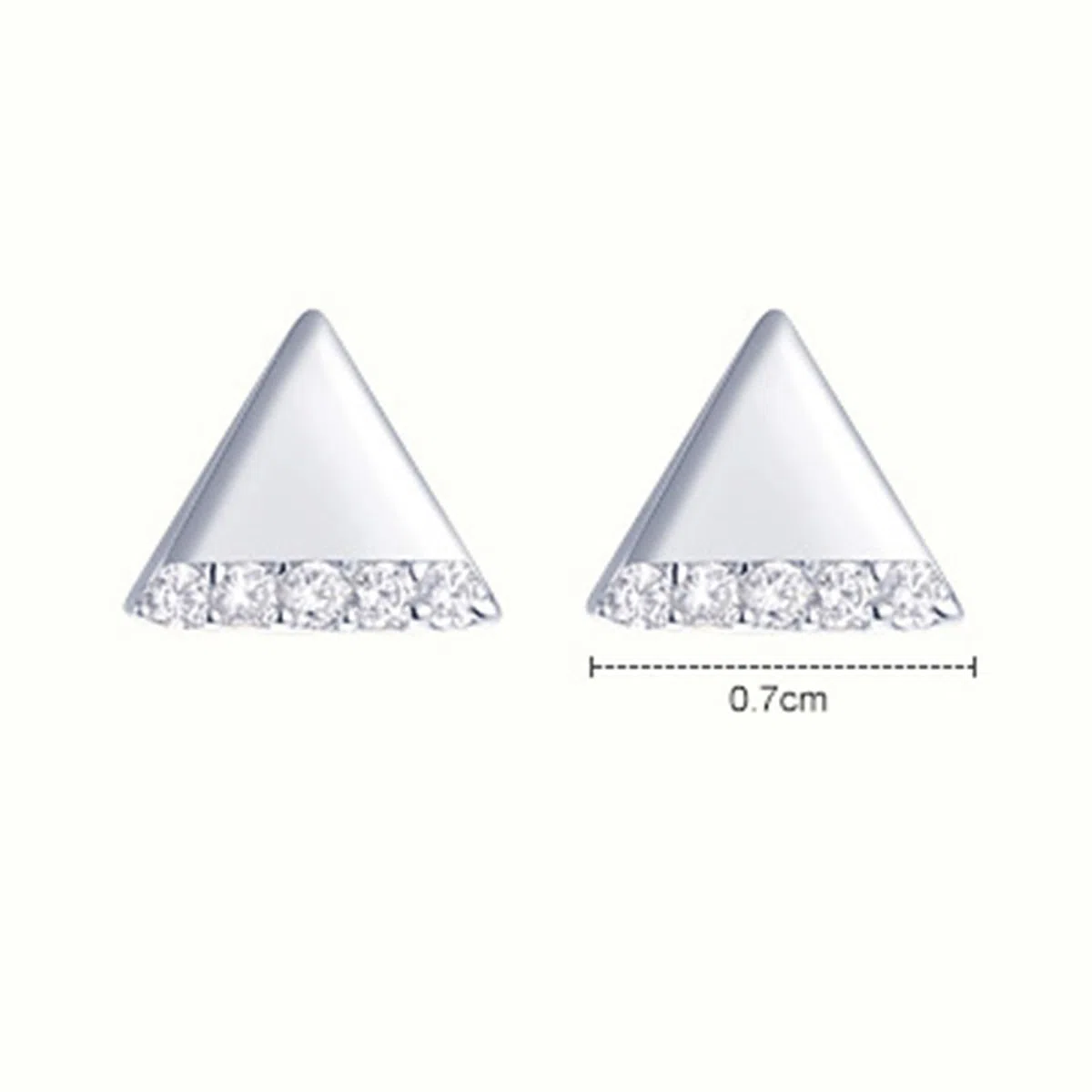 Pendientes de oro blanco de 18 quilates con moissanita, triángulo PT950, pendientes de platino