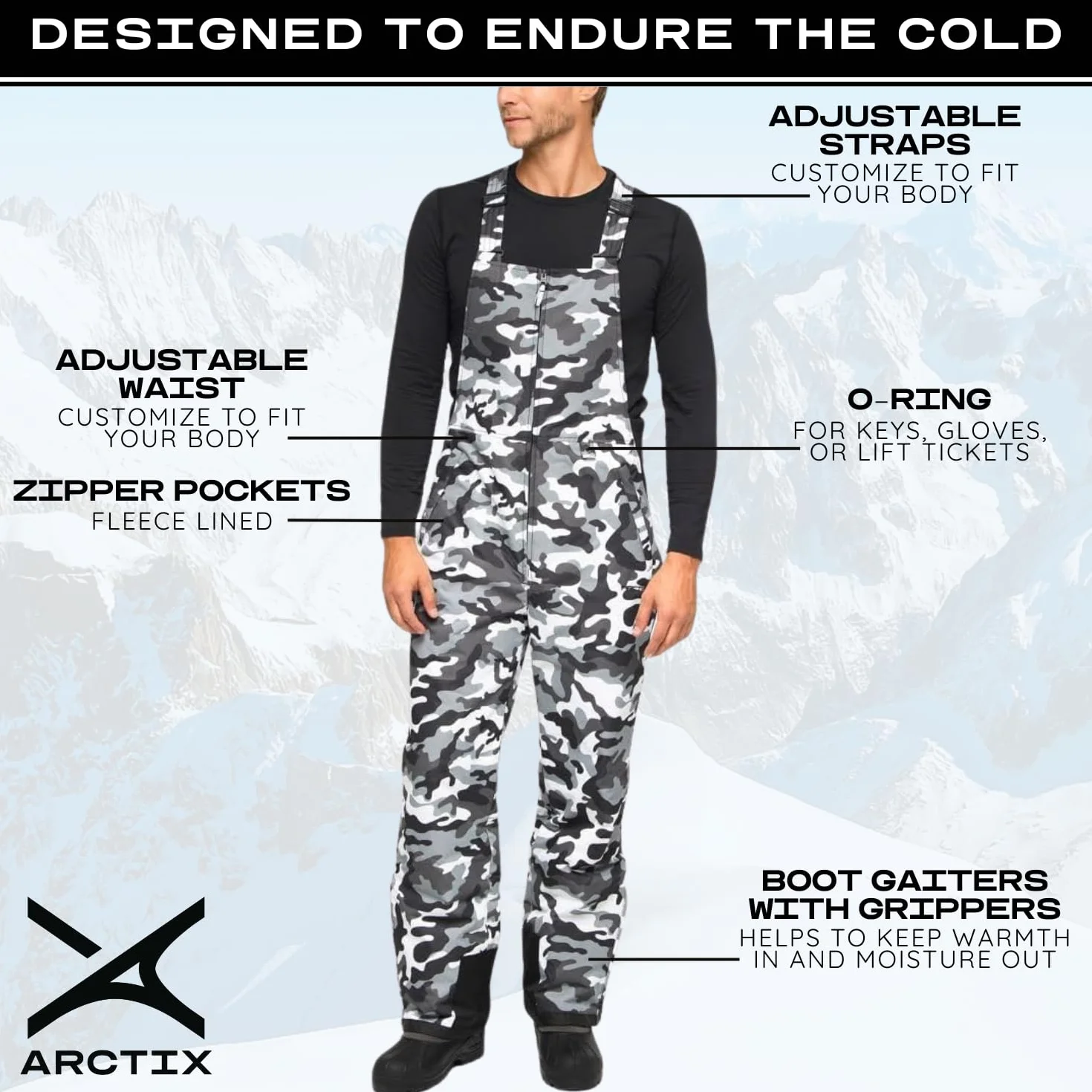 Arctix Snow Bibs Hombre Mono Básico Aislamiento Térmico