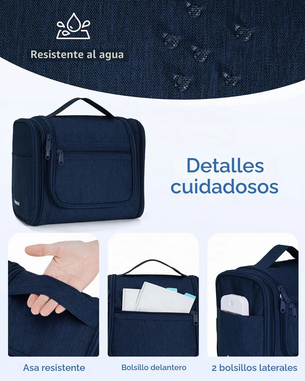 WANDF Neceser para Colgar Impermeable Bolsa de Aseo Colgante Viaje Hombre Bolsa de Cosméticos y Maquillaje para Mujer