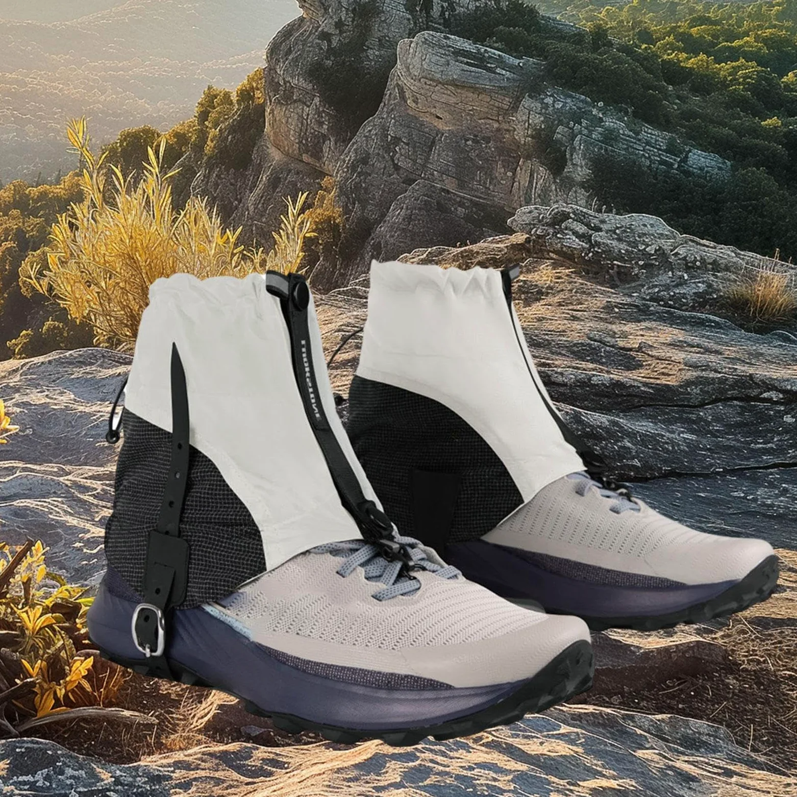 1 Par Polainas Outdoor Tobillo Bajo Impermeables Protectoras Ligeras Antidesgarro con Gancho para Cordones Adecuadas para Correr Senderismo Esquí