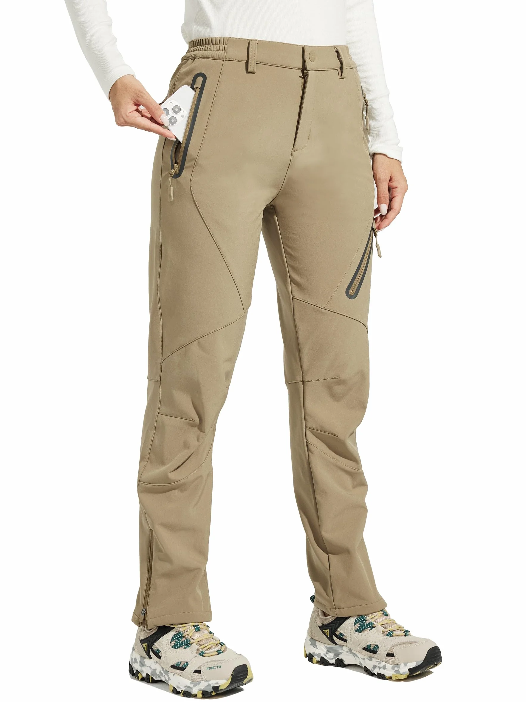 Willit Pantalones de invierno impermeables para mujer senderismo cálidos aislados