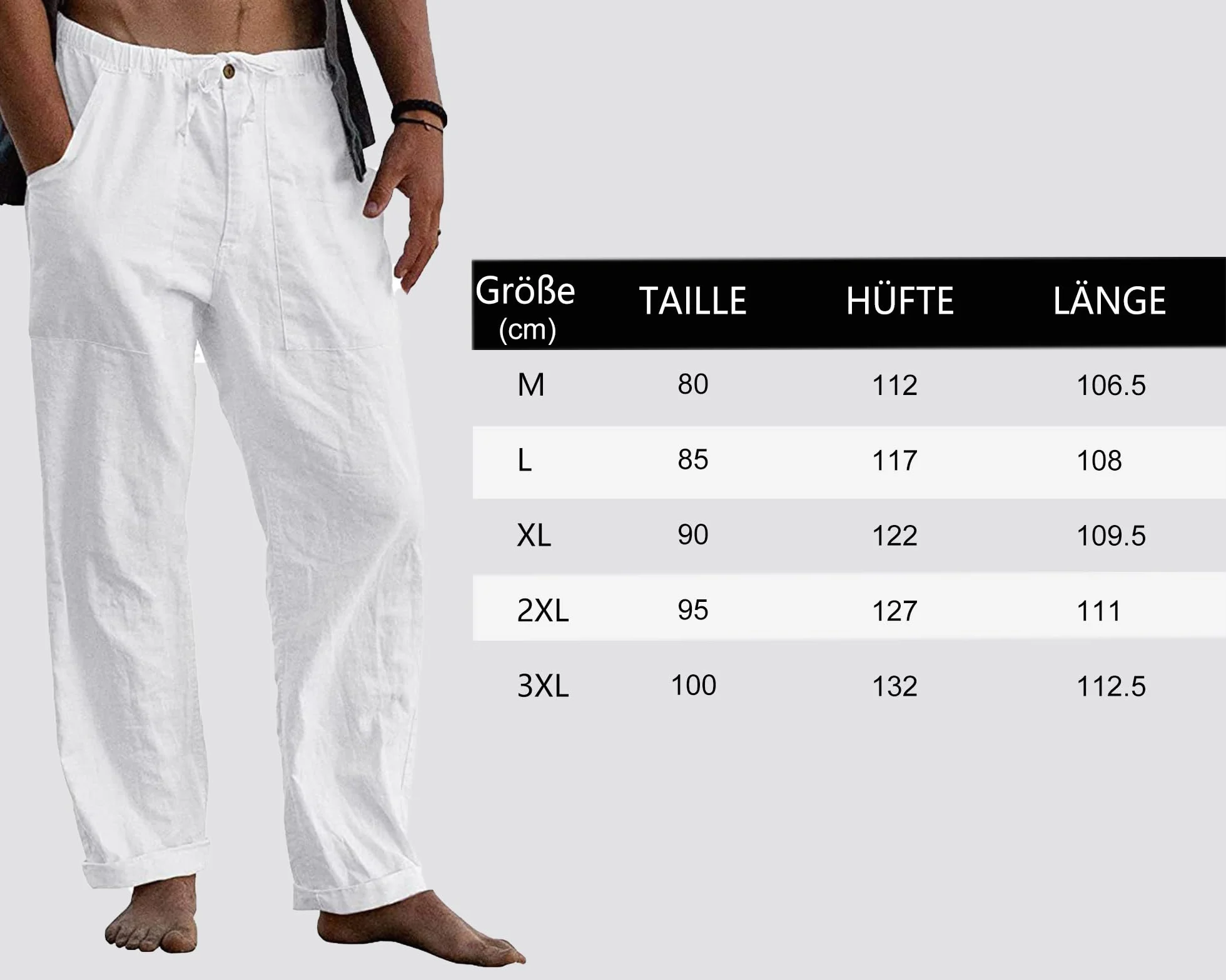LVCBL Pantalones Deportivos Casuales de Lino para Hombre para Verano Holgados para Yoga Playa con Cintura Elástica