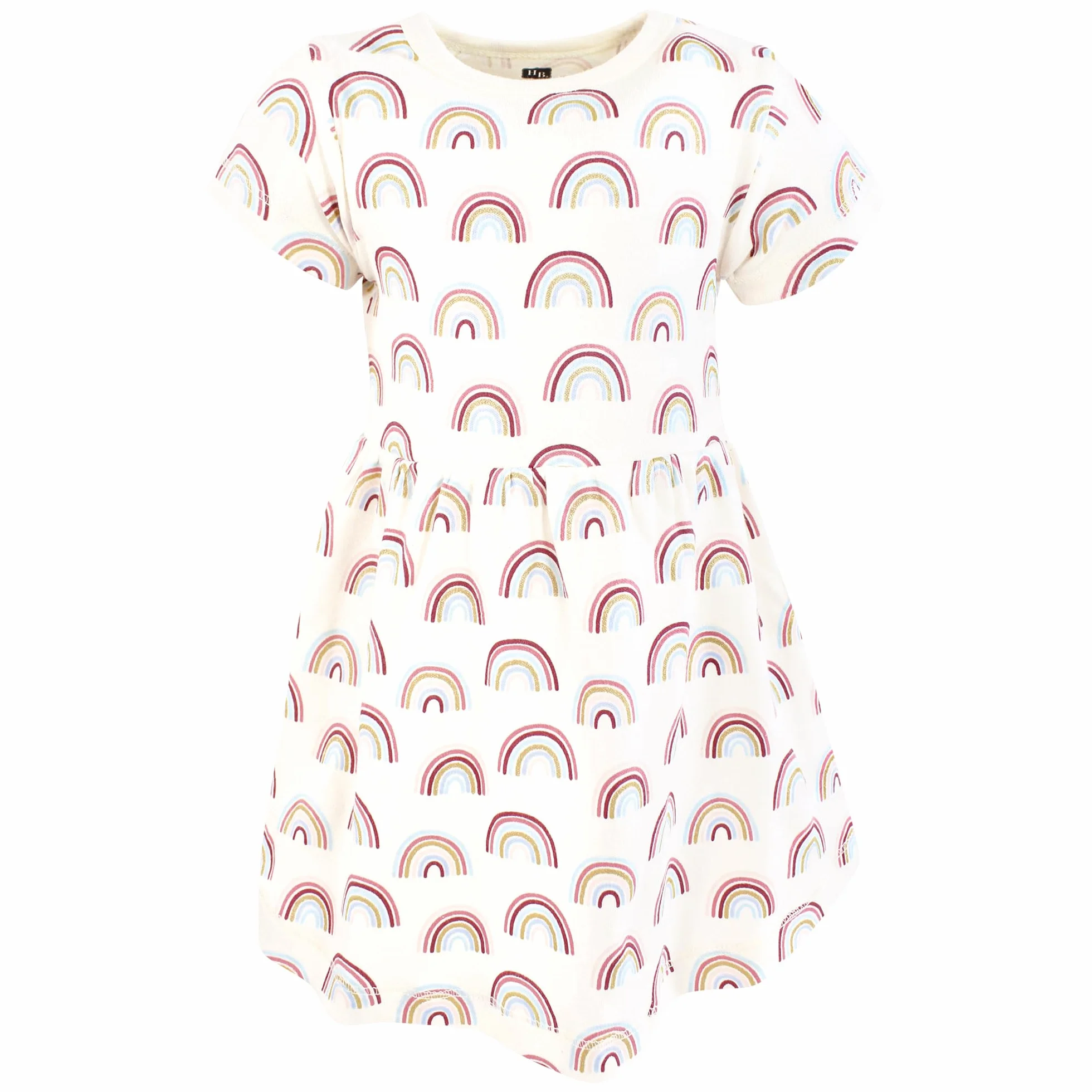 Hudson Baby Infant and Toddler Girls Cotton Dresses, Soft Rainbow, Months Vestidos de algodón para bebés y niñas pequeñas, arcoíris, 12-18 Meses, Arco Iris Suave