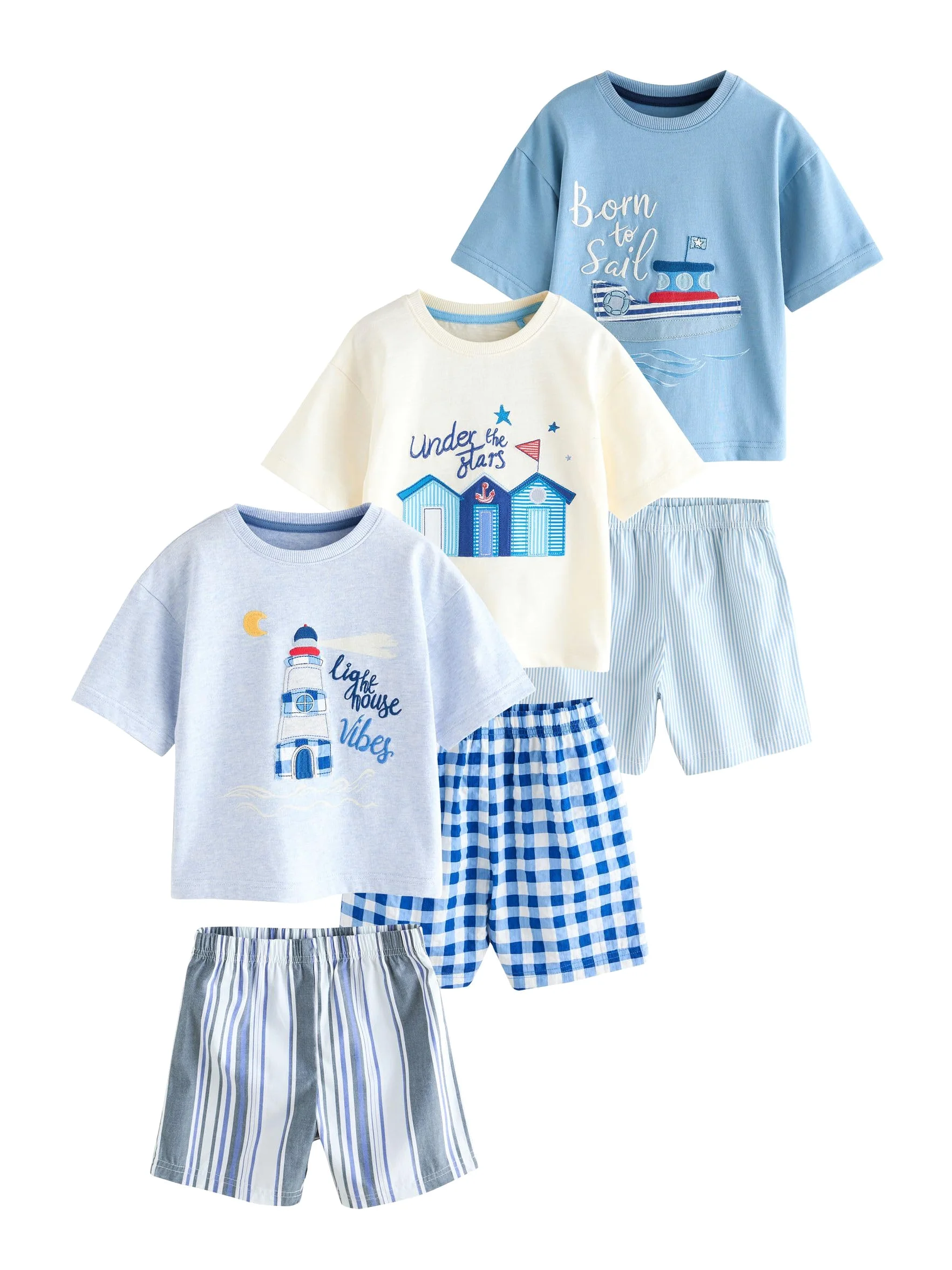 NEXT Niños Pack de 3 Pijamas Cortos Tejidos
