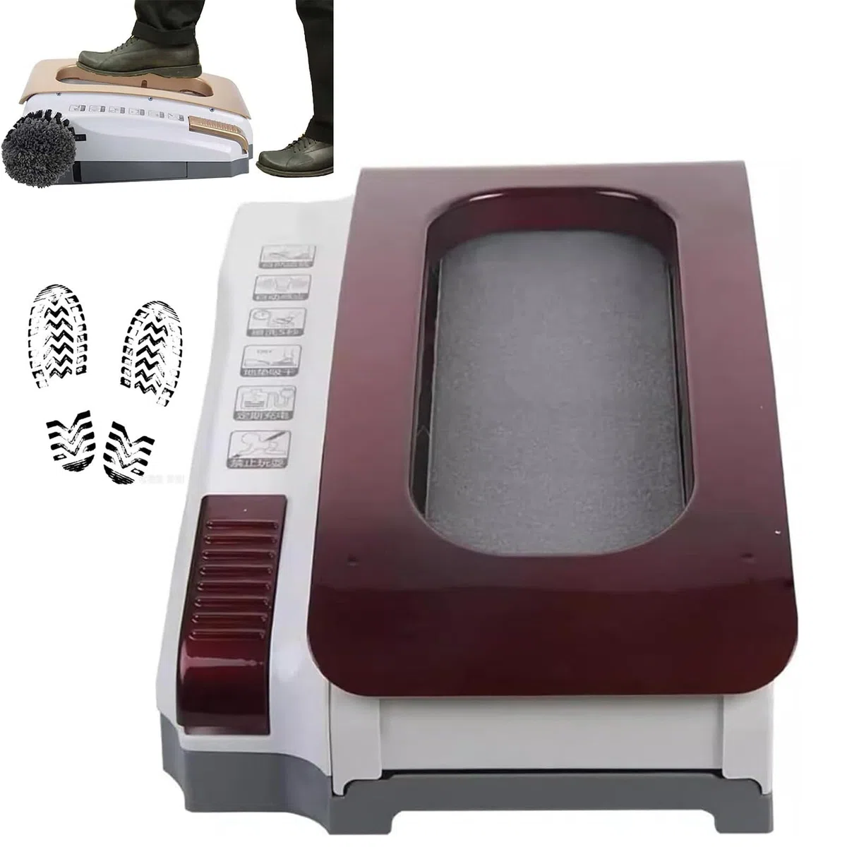 Máquina de limpieza de suela de zapatos, cepillo raspador de zapatos autolimpiante para uso al aire libre, familias, negocios, hoteles