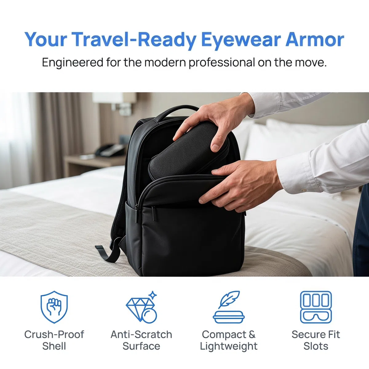 Lurrose Estuche impermeable para gafas con 8 compartimentos y carcasa