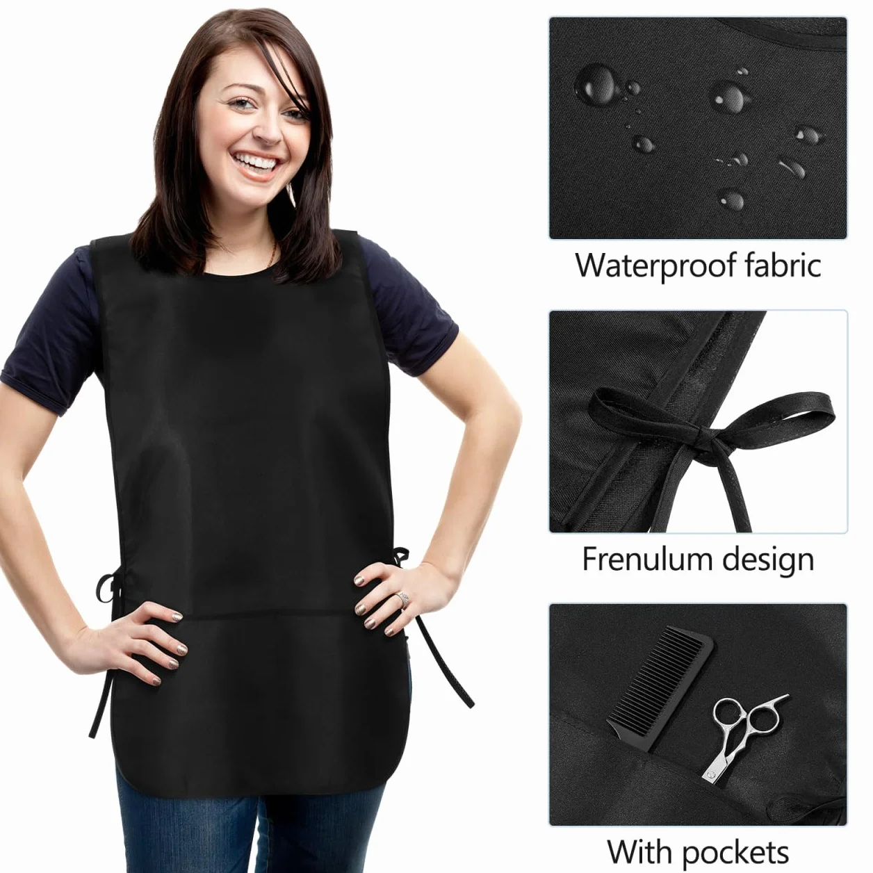 Zerodeko Delantal De Peluquero Resistente A Las Manchas Y Uniforme De Peluquero Para Hombres Y Mujeres Delantal De Peluquería