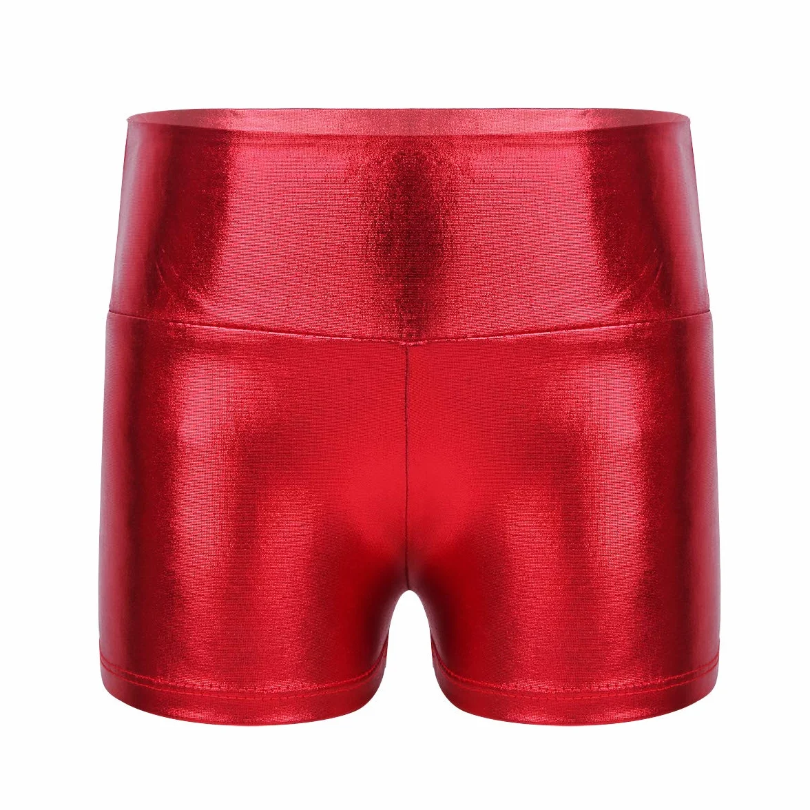 ranrann Pantalones Cortos Deportivos de Danza para Niña Shorts de Charol Metálico Cintura Alta Elástico Bóxer de Baile Yoga Gimnasia Fitness Hot Pants