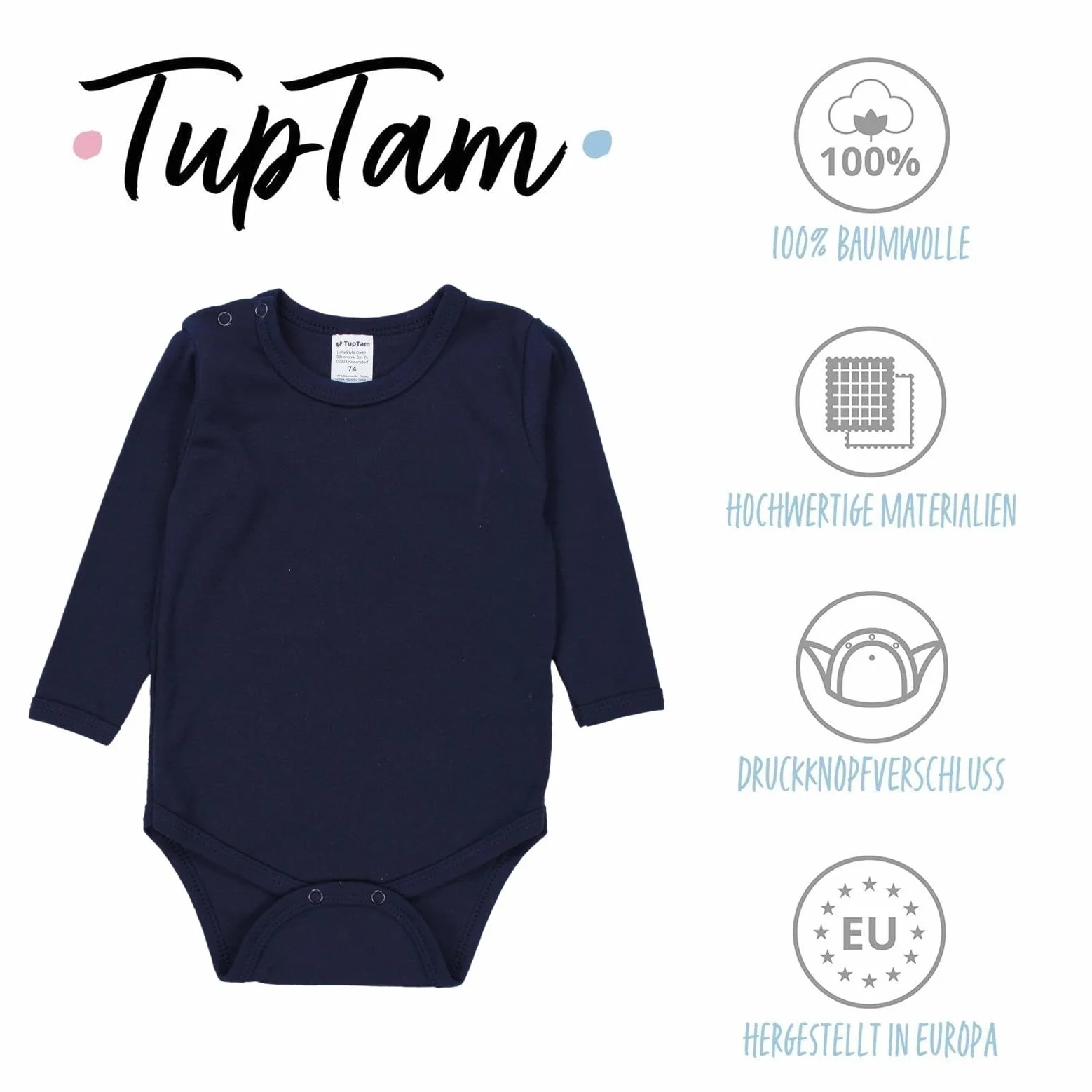 TupTam Body Bebé Niño 5 Pack Algodón Suave Manga Larga OEKO-TEX