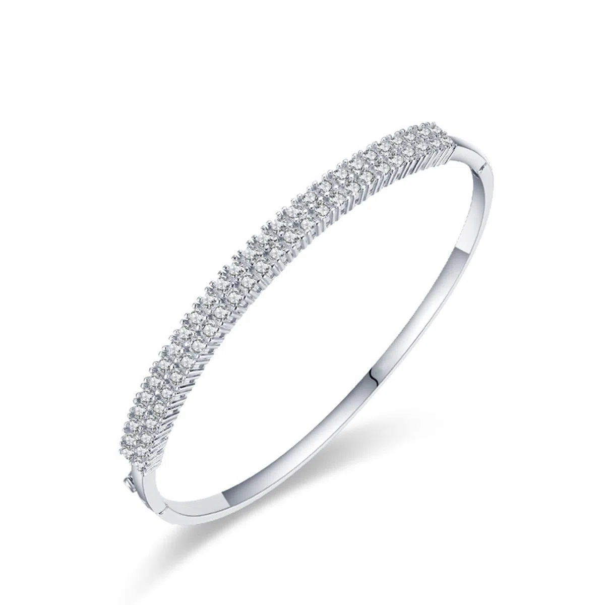 Pulseras de Oro Blanco 9 Kilates / 14 Kilates / 18 Kilates Mujer, Redondo con Diamante Creado, Cadena Extensible 16 CM + 5 CM, Pulseras de Plata de Mujer Ajustable