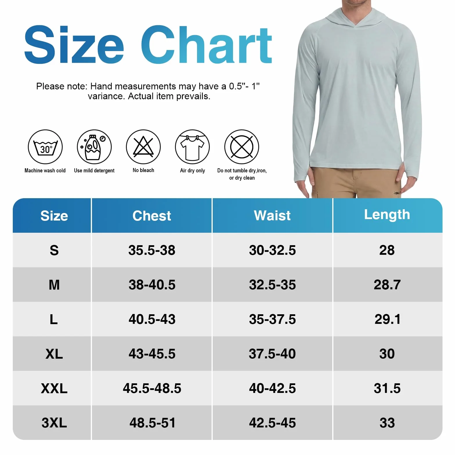 HYCOPROT Camiseta UV Hombre Camisa de Manga Larga con Capucha UPF 50+ Protección Solar Camisetas Secado Deportivas Rashguard Rápido Transpirable Rash Guard para Exteriores Natación Pesca Verano
