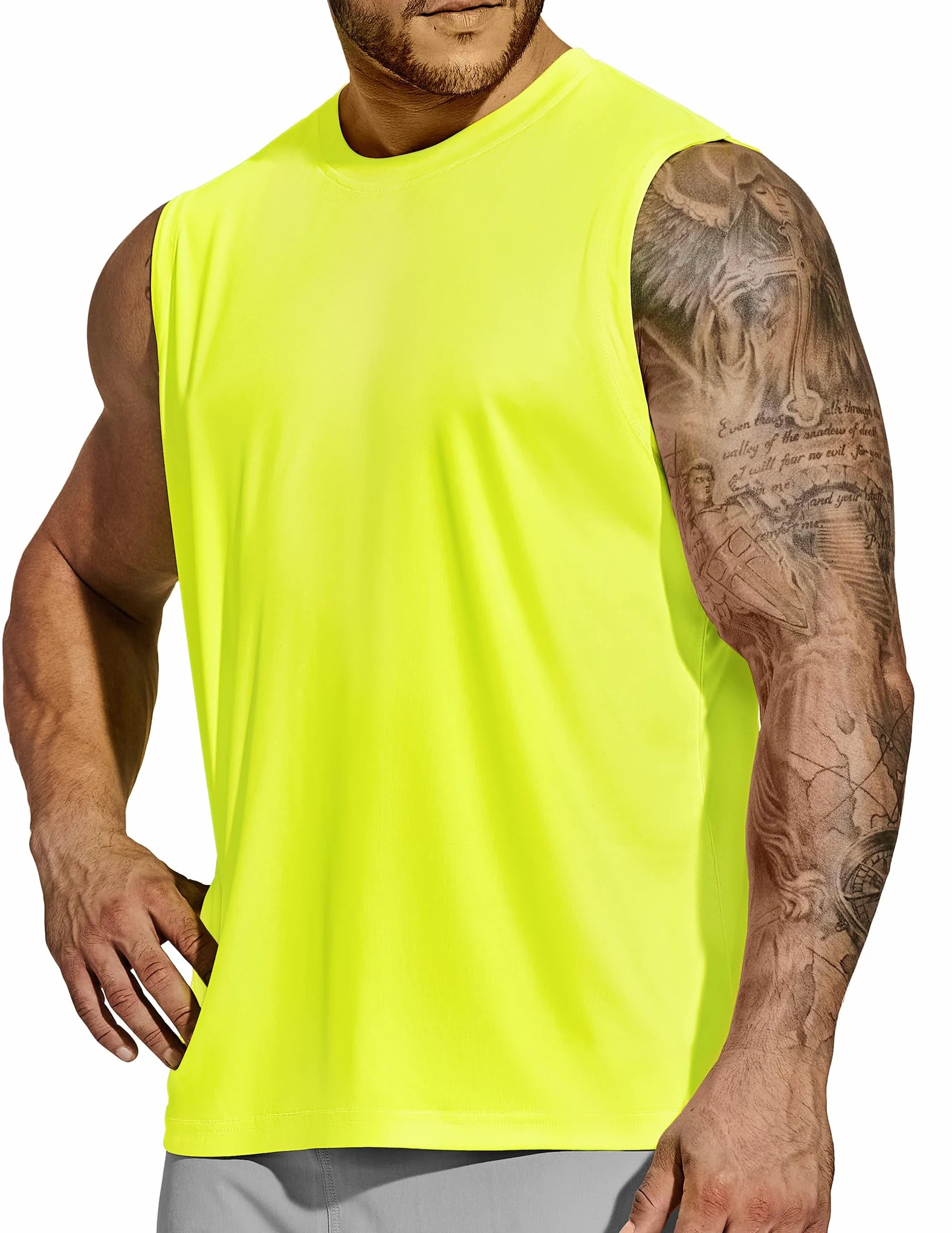 MIER Camiseta sin mangas para hombre, de secado rápido, sin mangas, UPF 50+, para atletismo, gimnasio, correr, natación, playa, entrenamiento