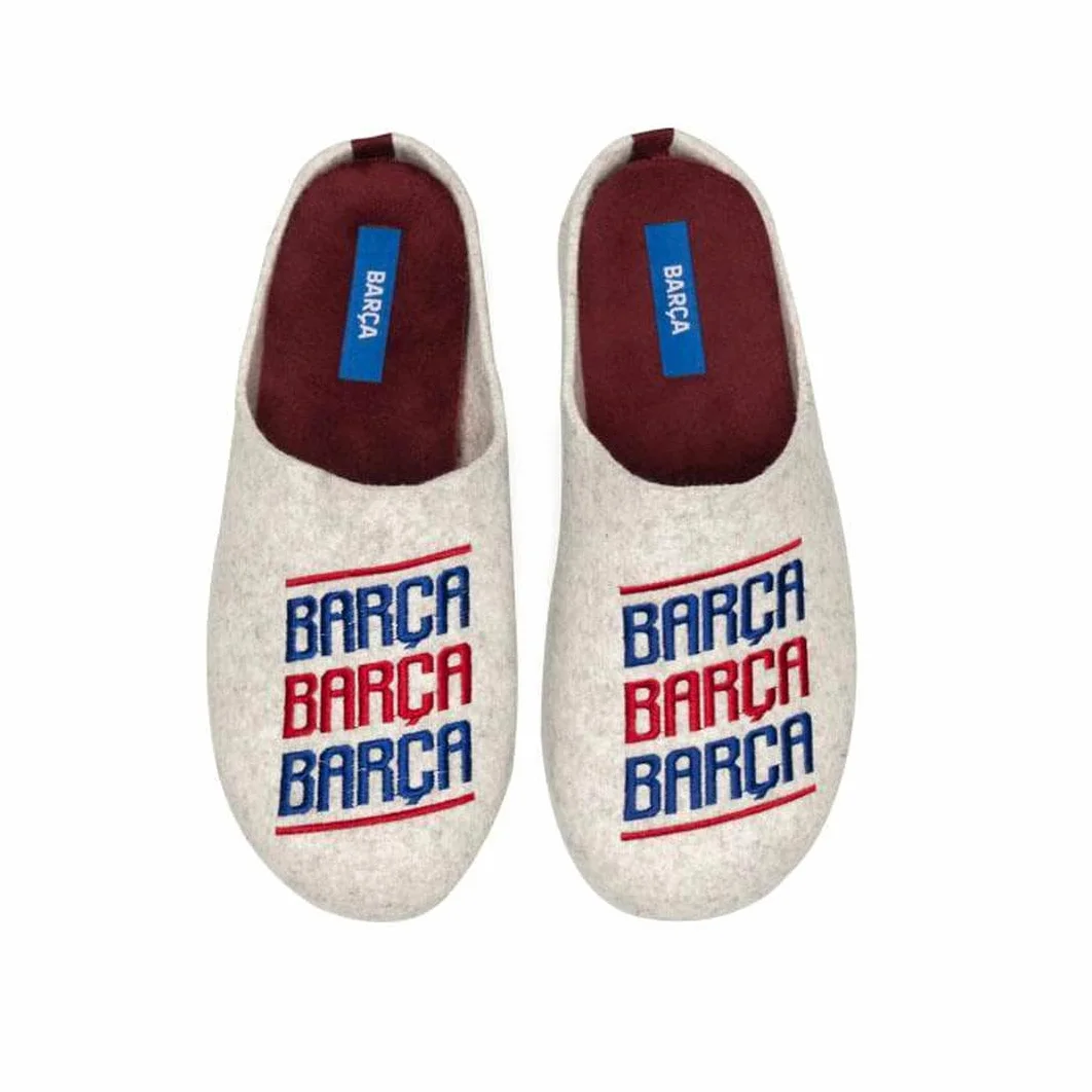 MARPEN SLIPPERS, Zapatillas de Casa de Invierno Oficiales del FC Barcelona de Fútbol de Fieltro con Lema Barça para Hombre o Mujer