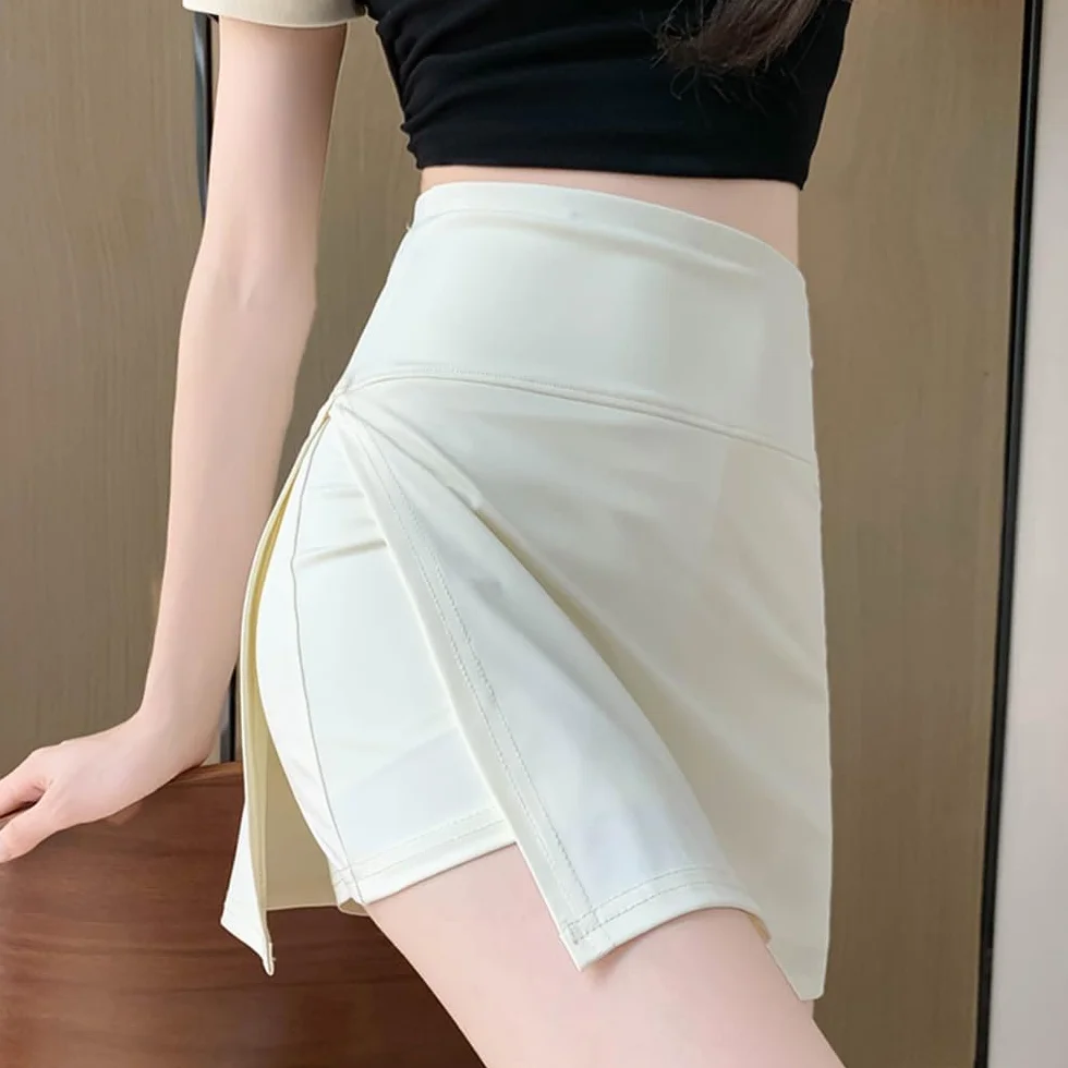 Faldas Mujer Verano de Tenis Deportiva Transpirable 2 en 1 con Bolsillo y Pantalones Cortos Falda Golf Adecuado Yoga Fitness Gym Tenis al Aire Libre