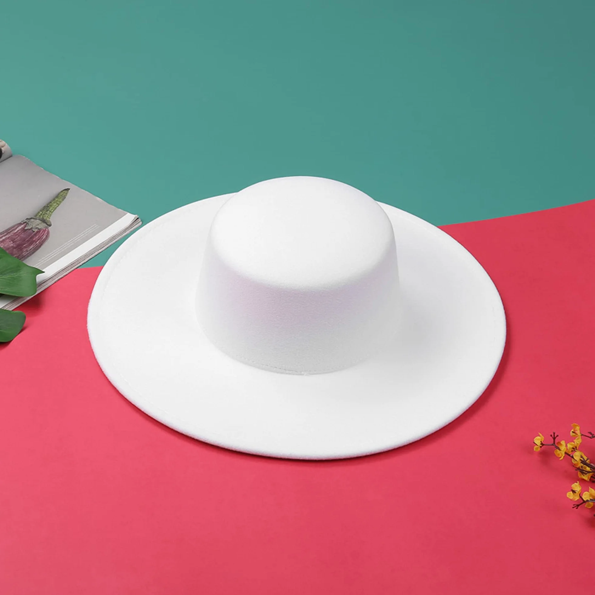 Sombrero de ala ancha para mujer, estilo formal, clásico, para barco, de fieltro, derby, iglesia