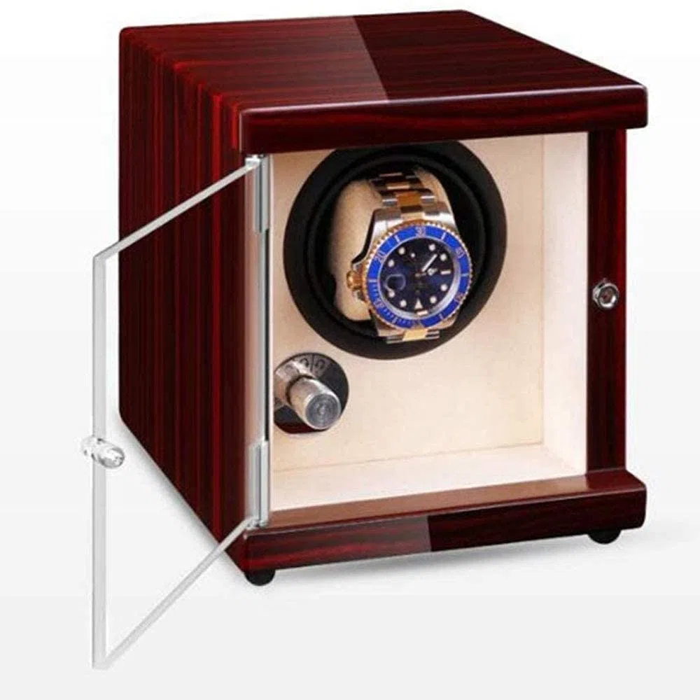 Agitador de Reloj, Reloj de Madera Maciza enrollador de Reloj USB portátil automático para Relojes de Hombres y Mujeres (máquina de bobinado)