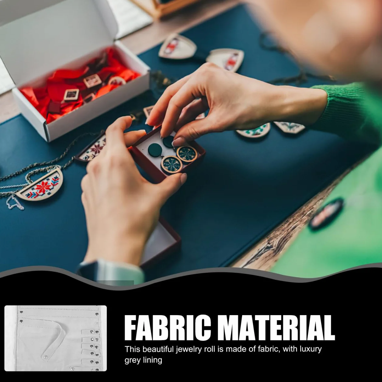 CALLARON Organizador Para Joyas Espacio Para Brazaletes Anillos y Collares Bolsa Portátil De Tela Resistente Para Almacenamiento Casa y Viajes