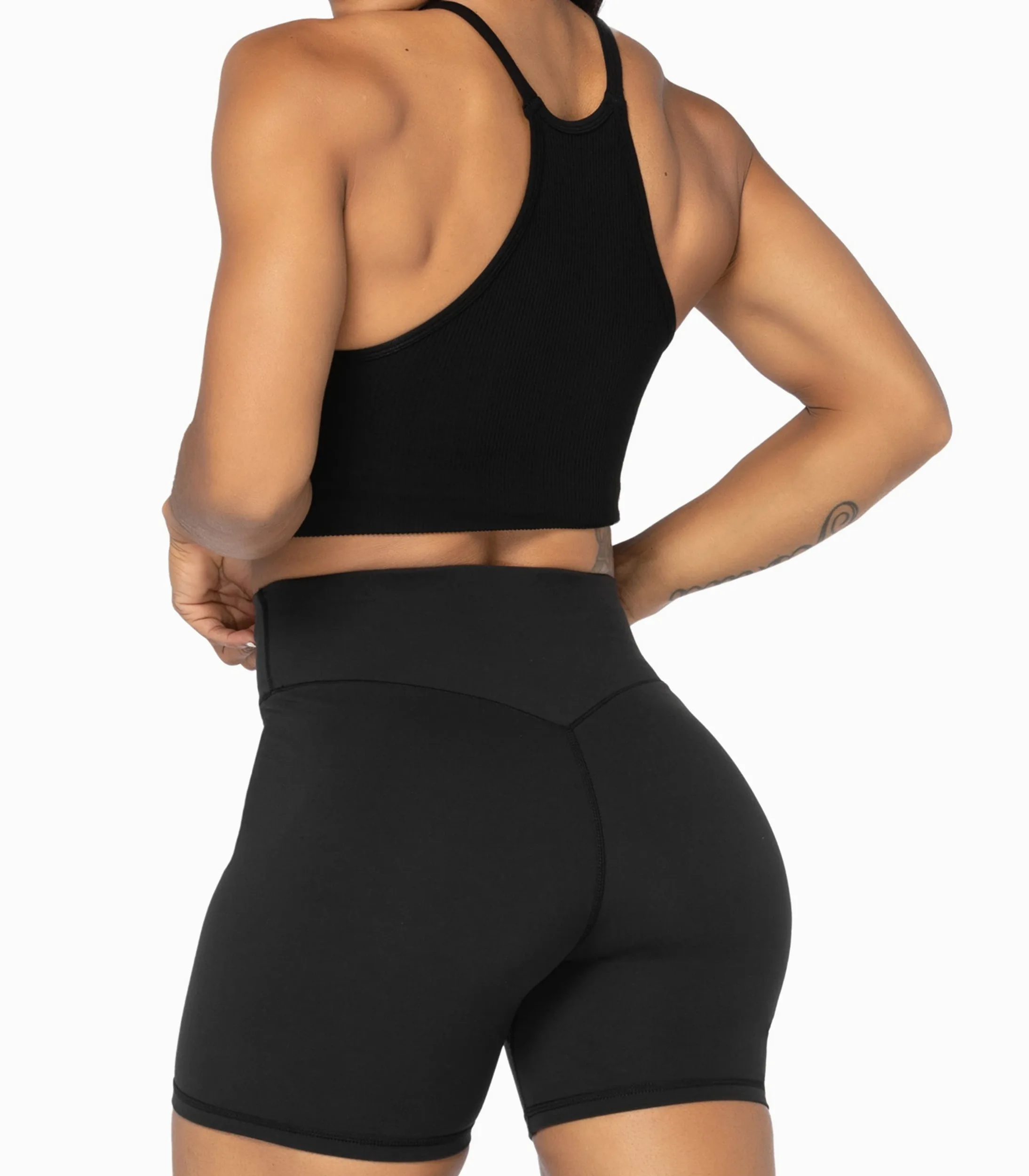 Sunzel Nunaked - Pantalones Cortos Cruzados para Mujer, sin Costura Frontal, Cintura Alta, para Yoga, Entrenamiento, Gimnasio, con Control de Abdomen