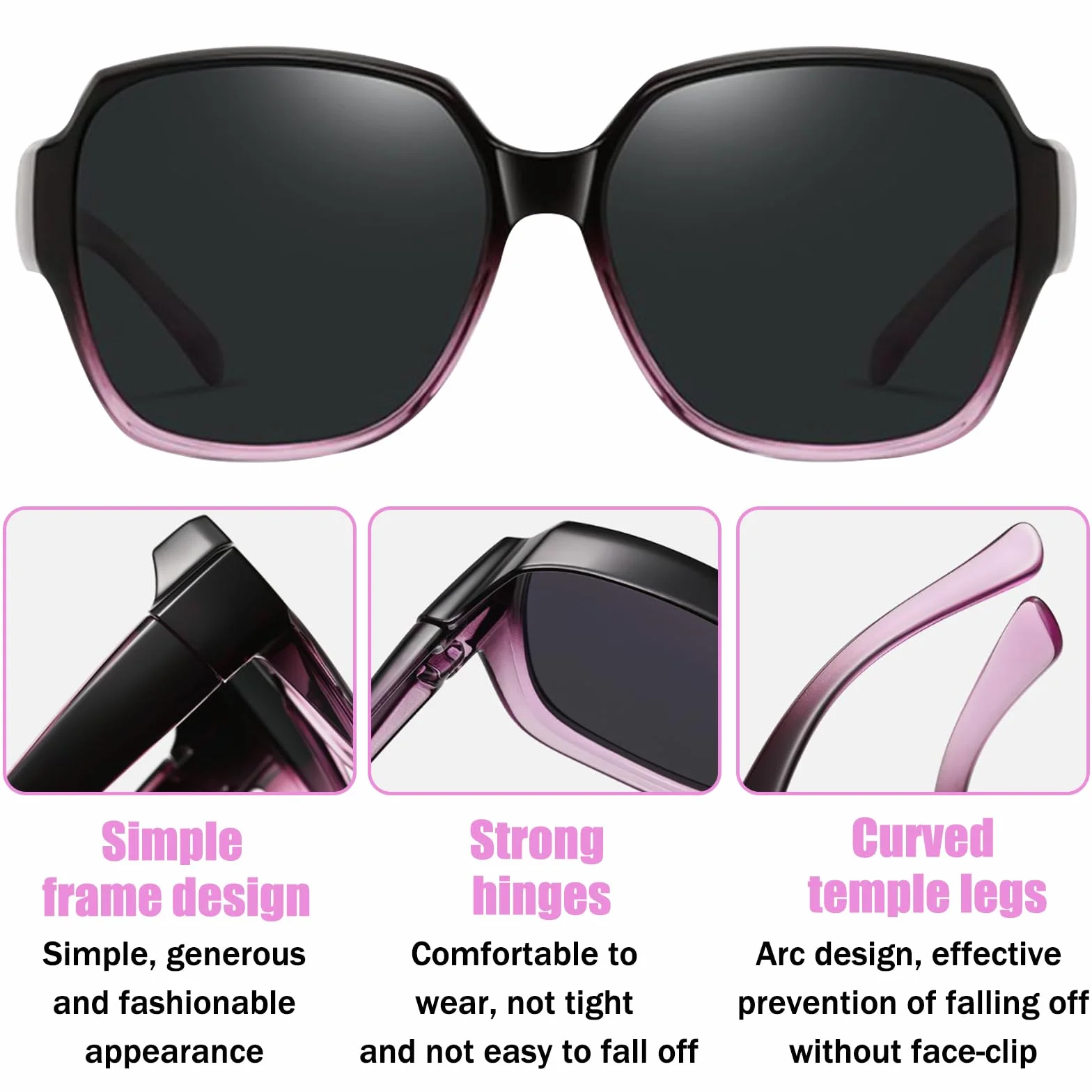 Gafas de Sol Polarizadas para Mujer Hombre Protección UV 2Pcs