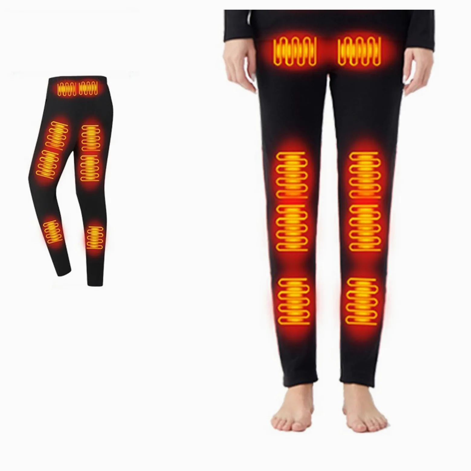 Conjunto de Ropa Interior Térmica para Mujer: 42 Zonas de Calor Camiseta y Pantalón con Calefacción Eléctrica para Actividades Invernales