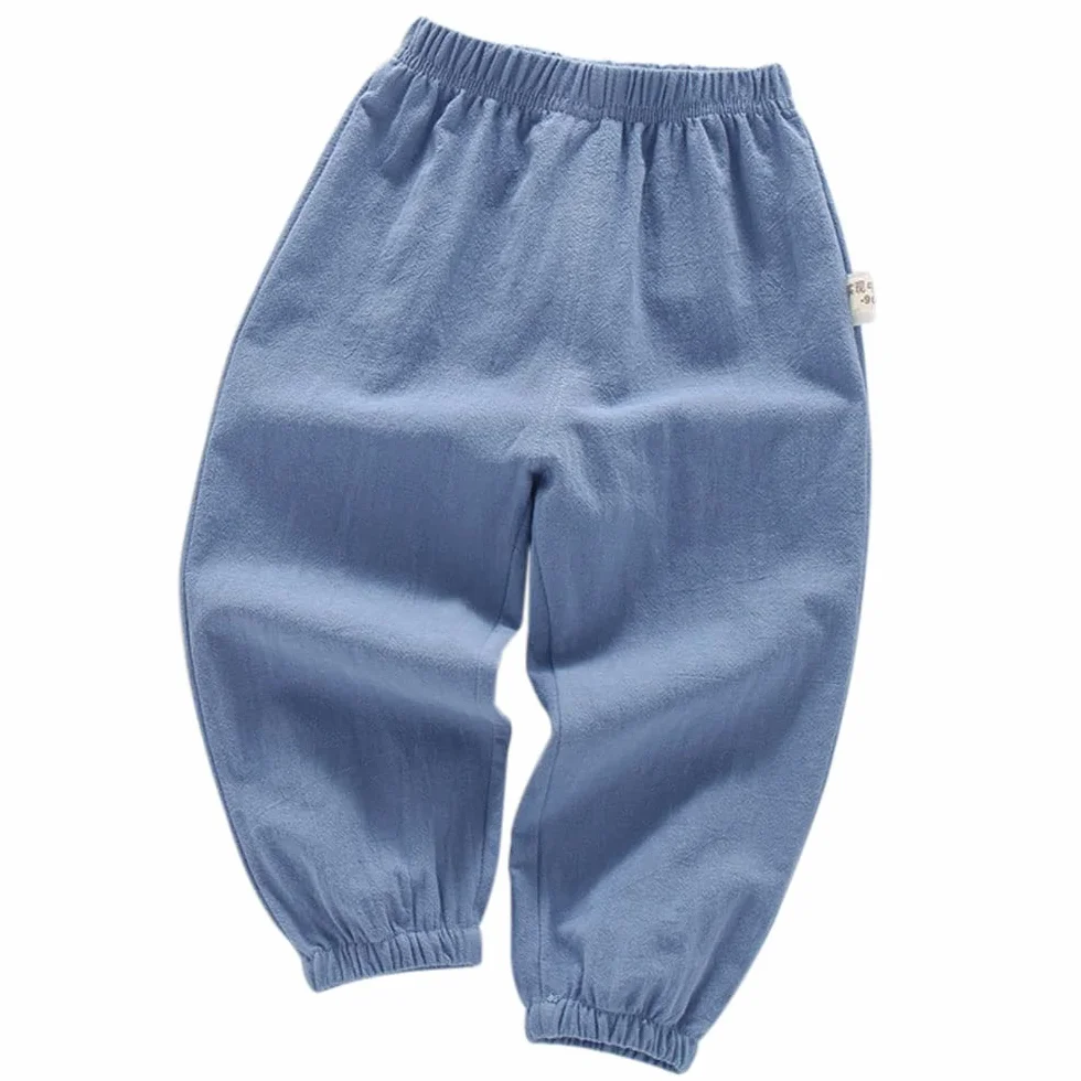 Pantalones de lino para niños 2-7 años harén verano