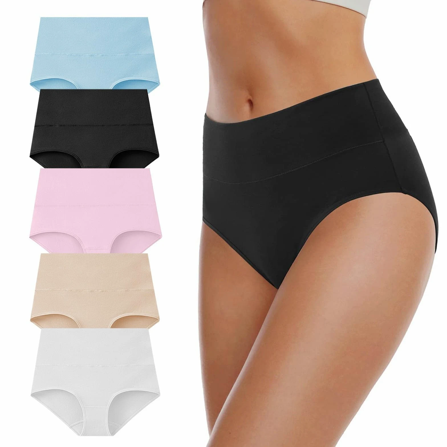 Bragas Mujer Algodon Ropa Interior Mujer 5 Pack Braga Bikini Menstrual | Braguitas sin Costuras Mujer Cuecas Mulher Altas Panties Invisible Cotton Underwear Women Tanga Verano