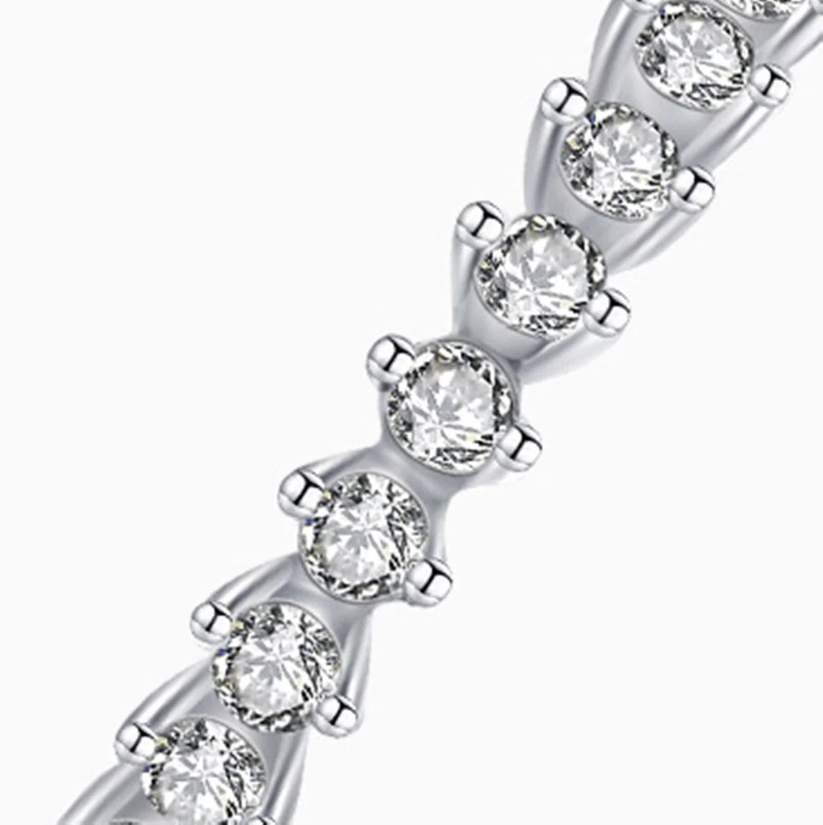 Pendientes de aro de oro blanco 750 585 375 de oro auténtico para mujer, pendientes de aro para mujer, pendientes de aro elegantes con círculo redondo Moissanite, pendientes de boda sin níquel