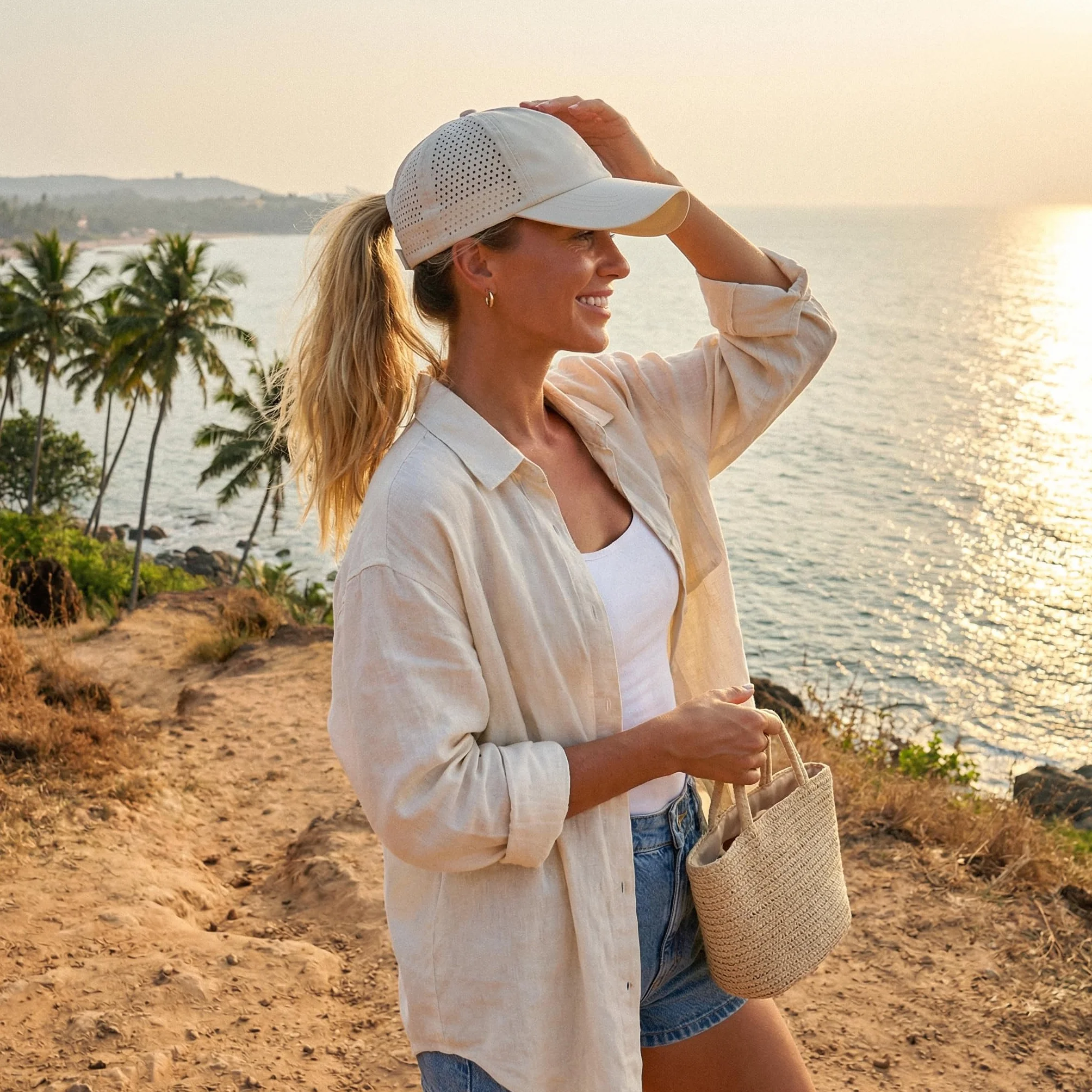 YAMEE Gorra de Béisbol Mujer Verano Malla Transpirable Impermeable Secado Rápido Anti-UV Ajustable Deporte Running Playa