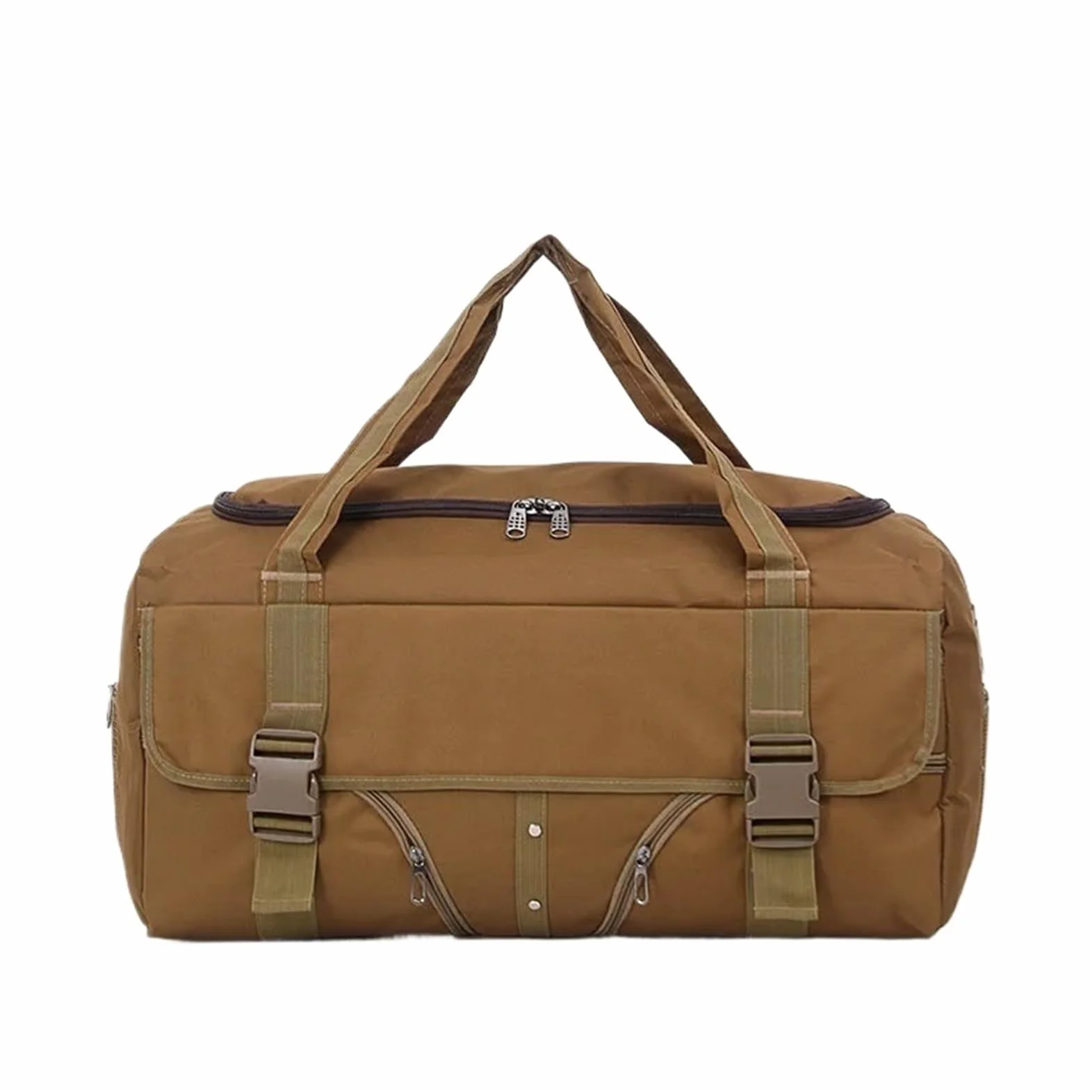 VFIDPSU Bolsa de Viaje de Piel Equipaje de Mano Bolsos de Viaje for Hombres Bolsos de Lona for Hombres Bolso de Viaje de Gran Capacidad Bolso Impermeable for Vacaciones de Fin de Semana(Khaki)