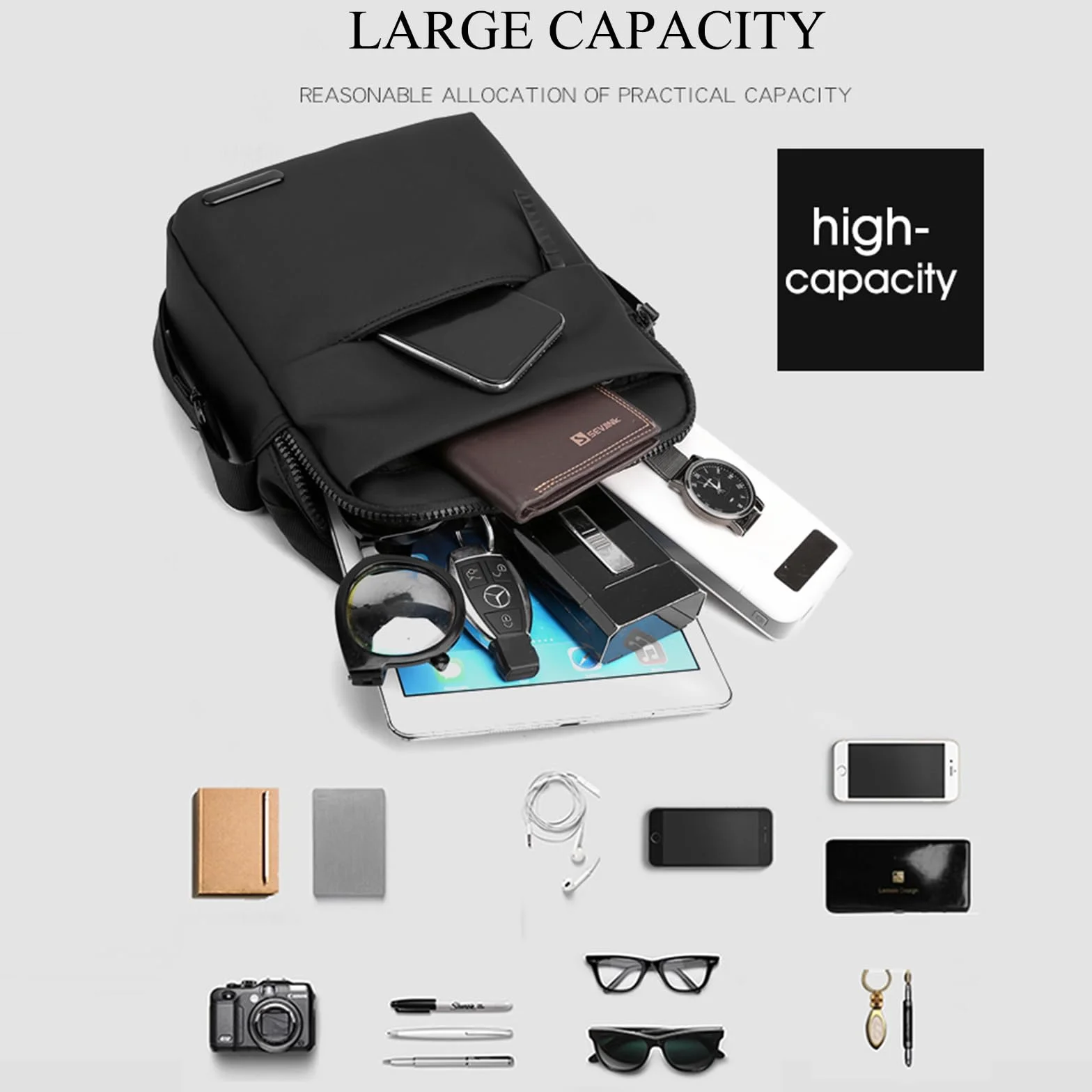 Bandoleras Hombre Bolso de Hombro Bolsas de Mensajero de Negocios Bolso de Mano Mariconeras para Hombres Moda Crossbody Bag Shoulder Casual