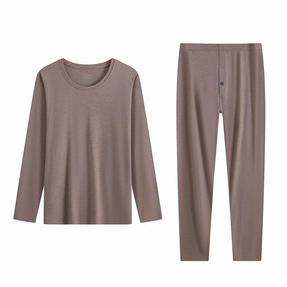 Ropa Interior Térmica Hombre Sólido | fibra y poliéster - elástico | camiseta larga - pantalón largo, transpirable - para Uso Diario, para el Frío