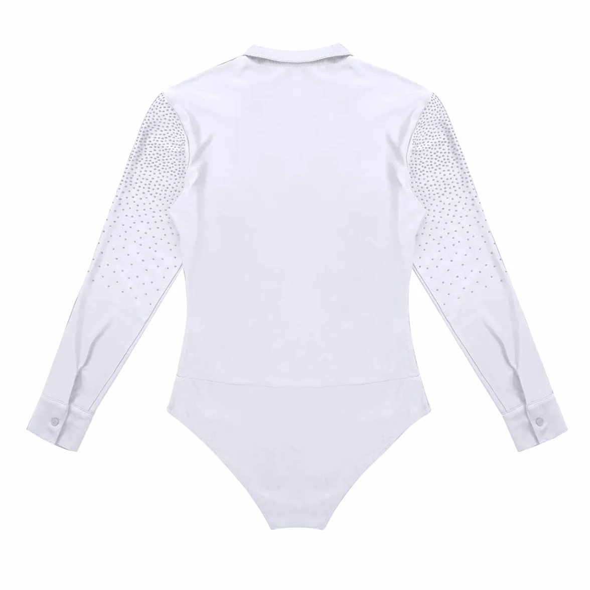 Hombre Camisa de Danza Latina Tango Body Baile Manga Larga Escote Cuello en V Diamantes Brillante Traje de Bailarina