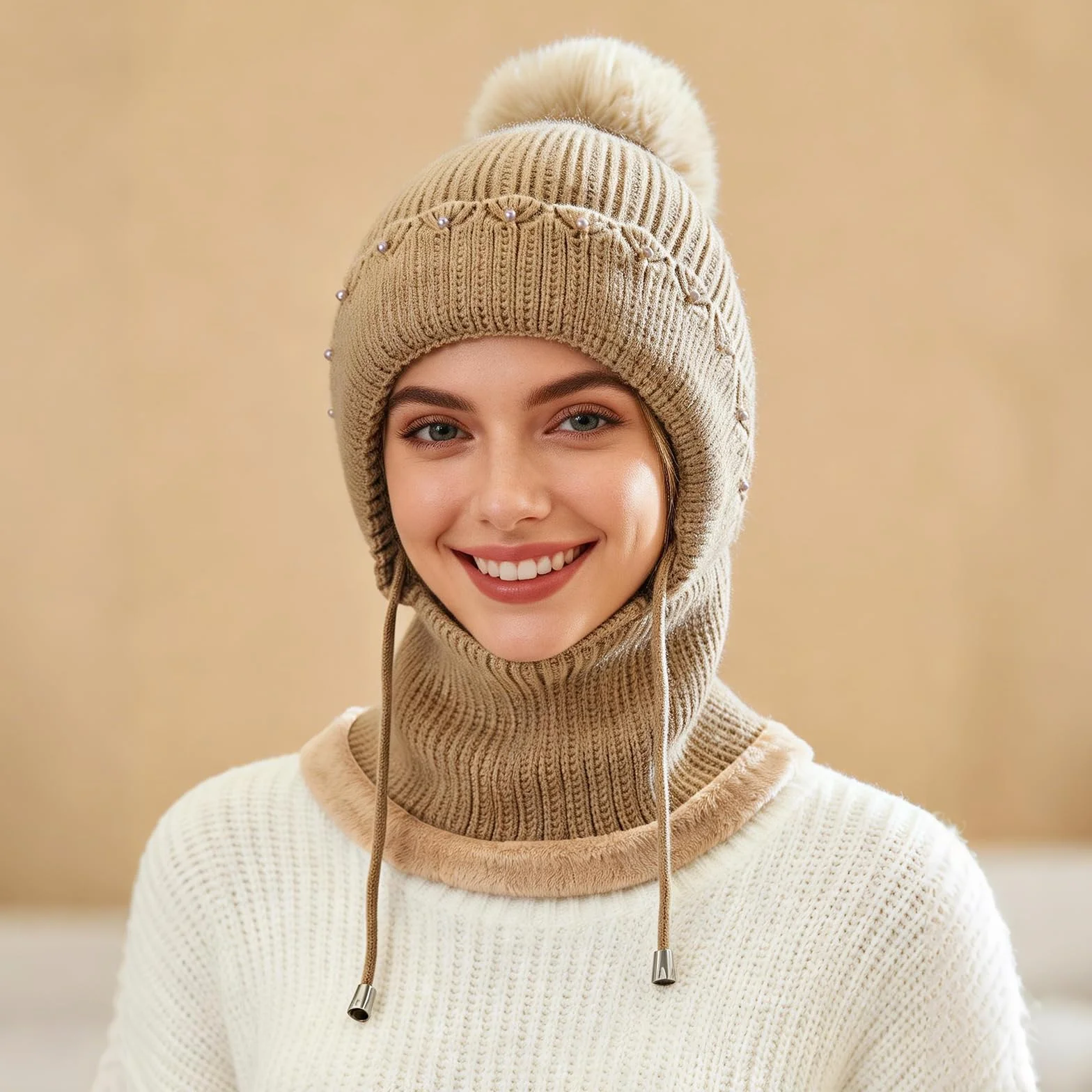 TAGVO Pasamontañas Termico para Mujer, Balaclava Polar Multifuncional Pasamontañas Invierno Capucha Polar Máscara de Esquí para Clima Frío Montaña Camping Senderismo