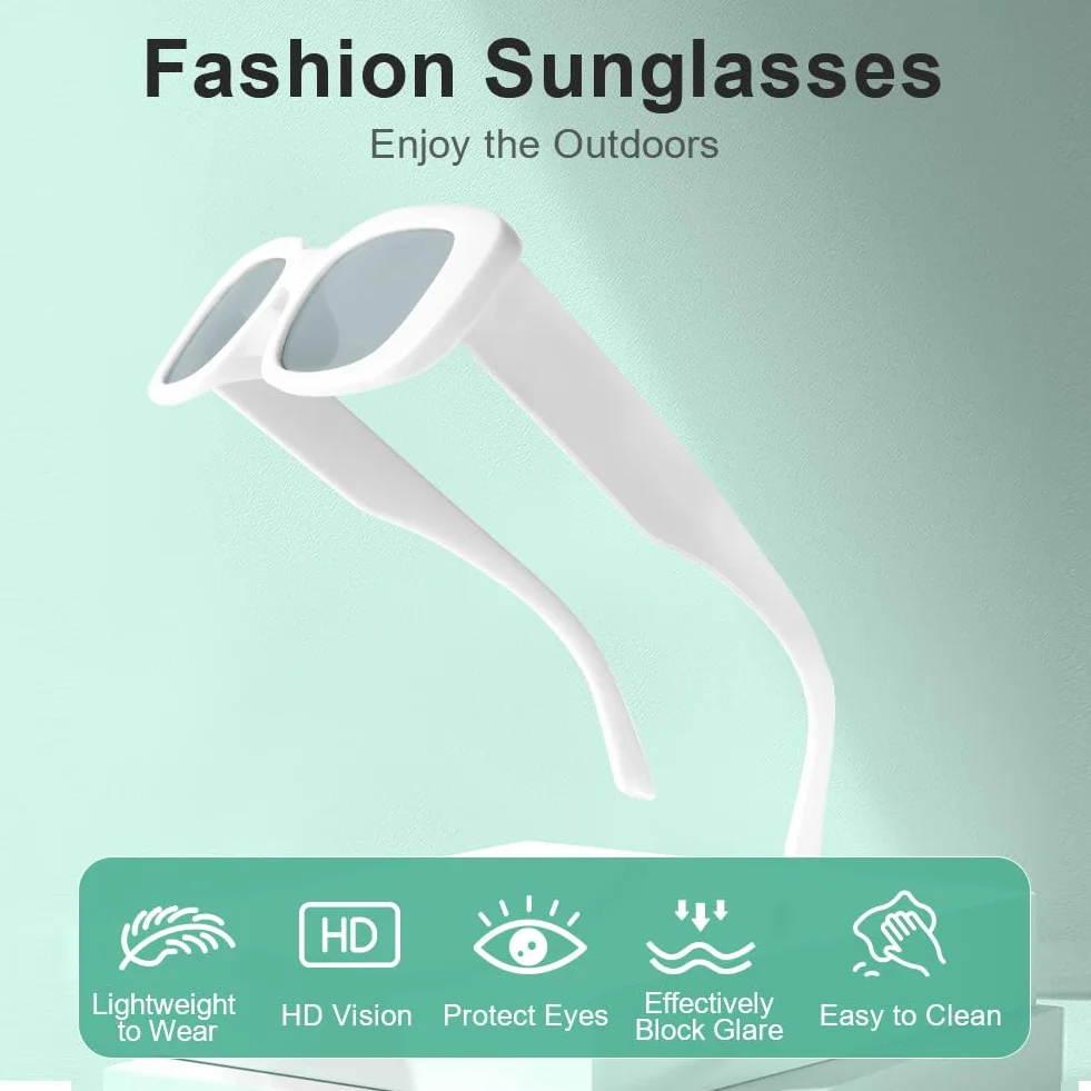 Ainiv Gafas de Sol Rectangulares 2 Piezas Protección UV400