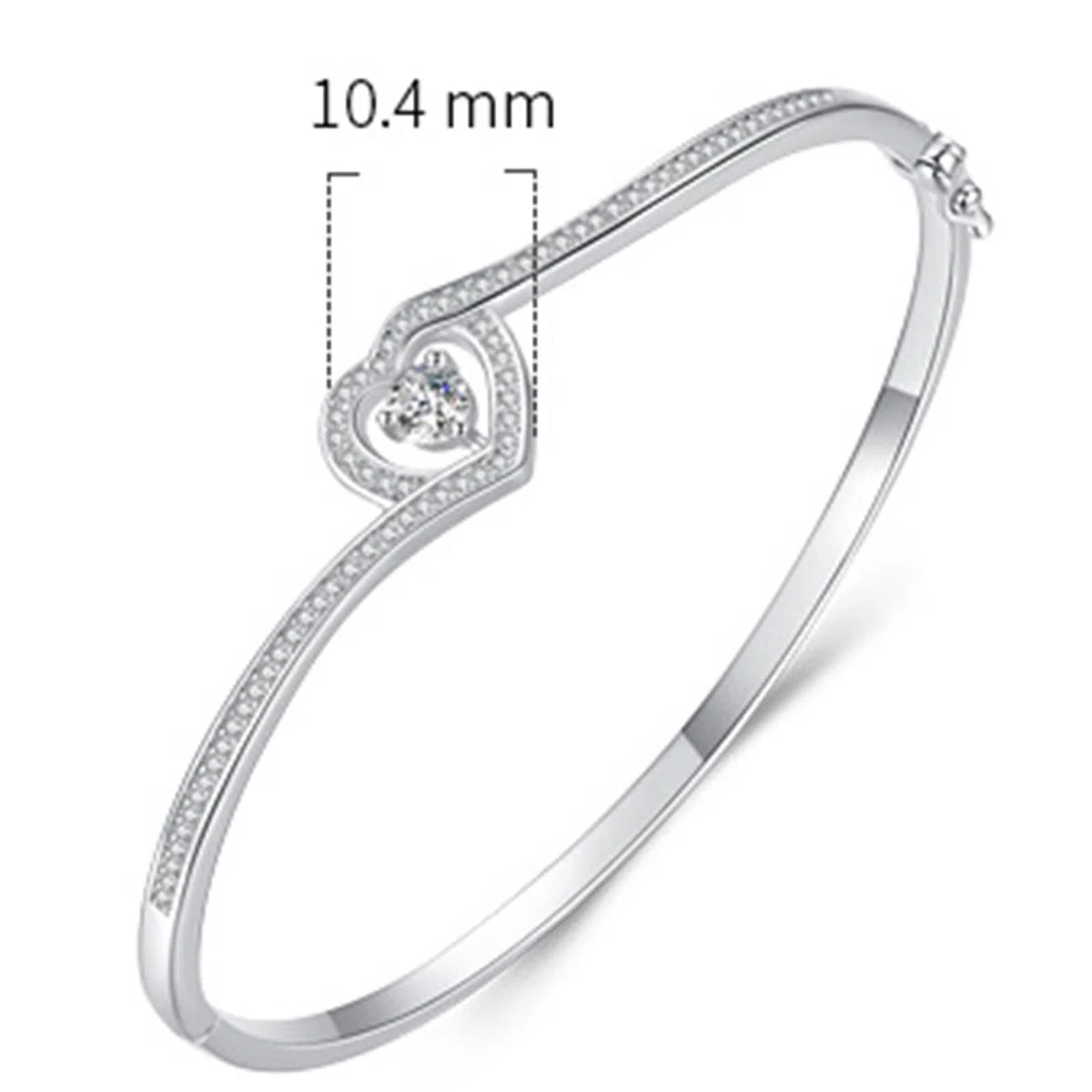 Pulsera de novia, madre e hija, corazón retorcido con moissanita, oro blanco y platino 950